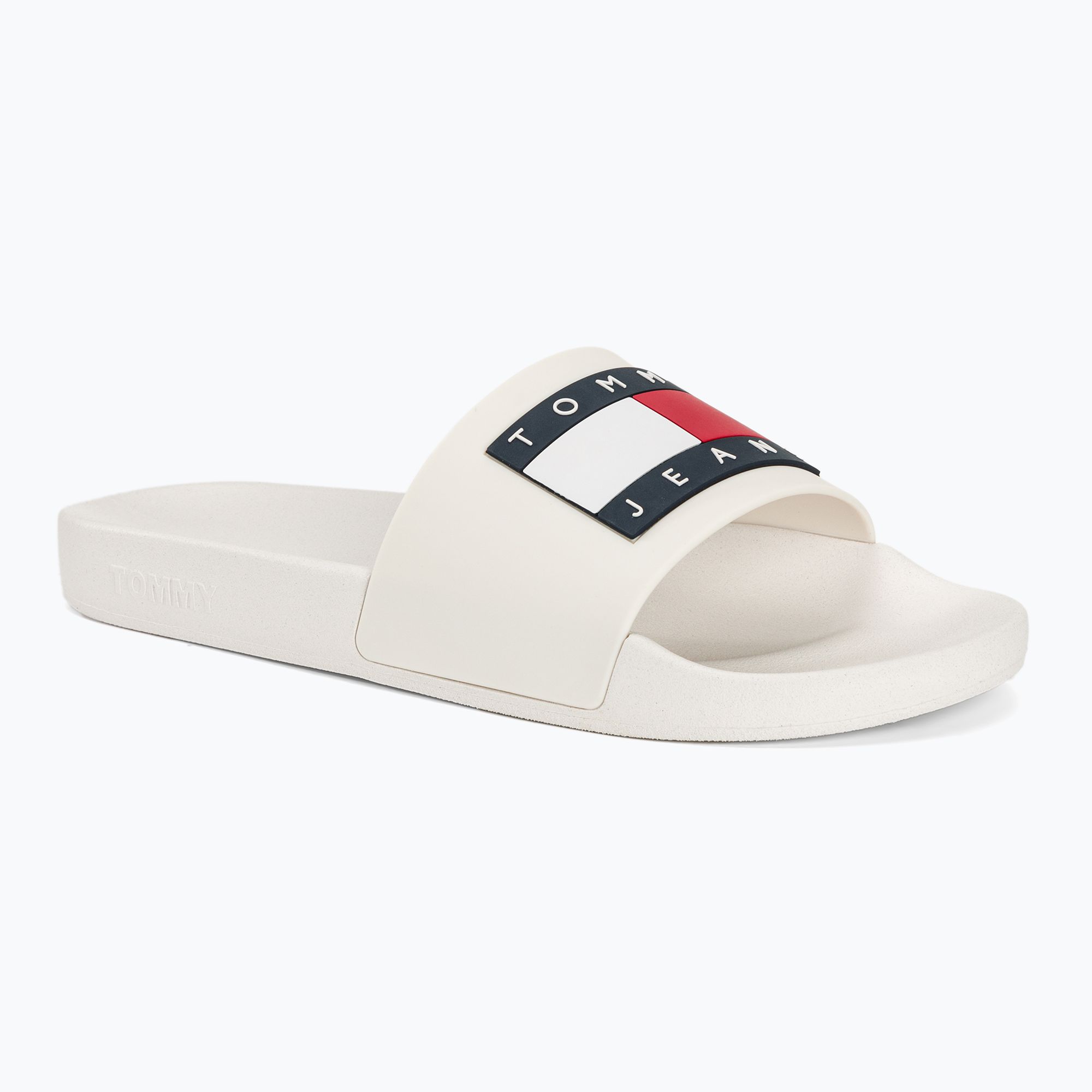 Klapki damskie Tommy Jeans Flag Pool Slide Ess ecru 