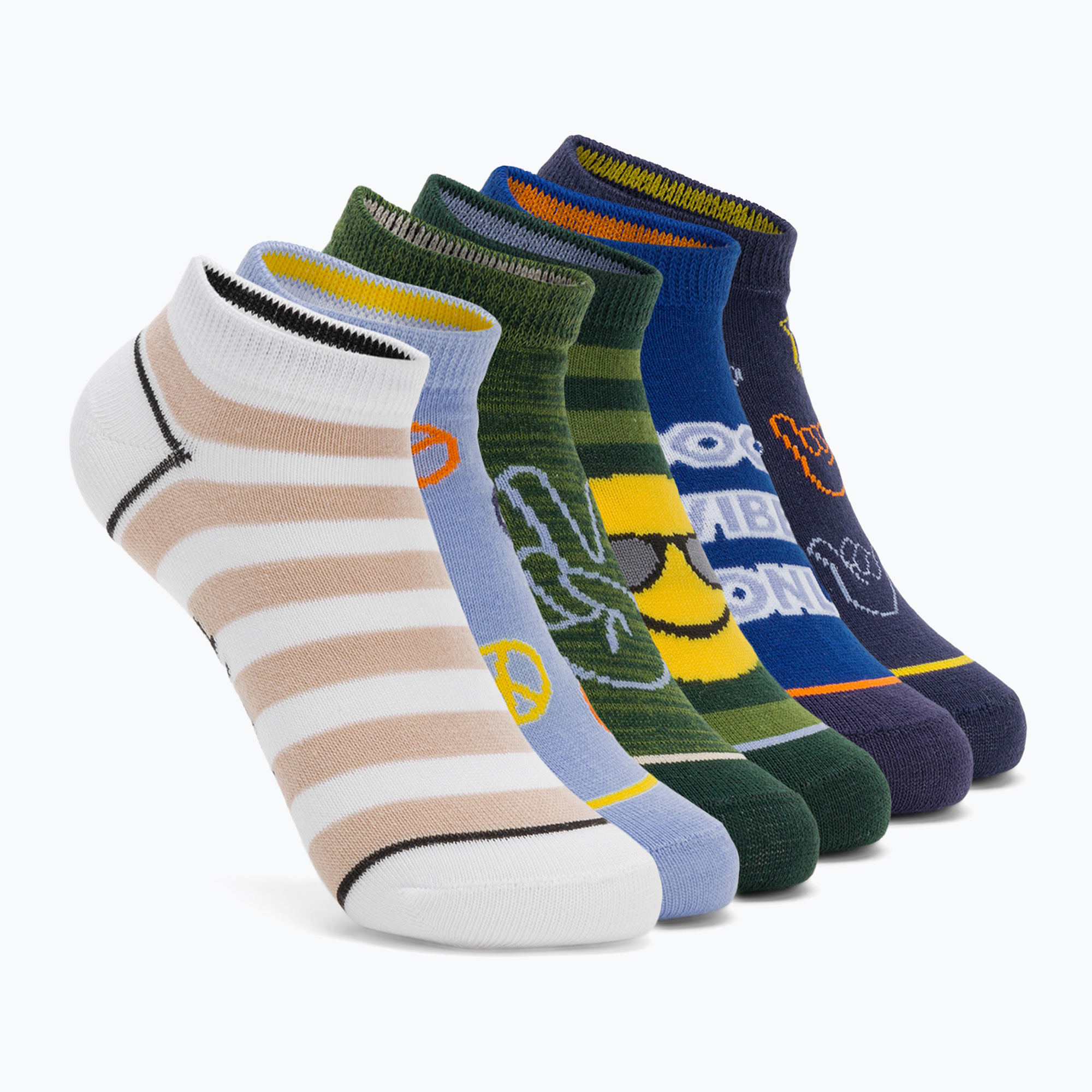 Детски чорапи SKECHERS Non Terry Low Cut 6 чифта green