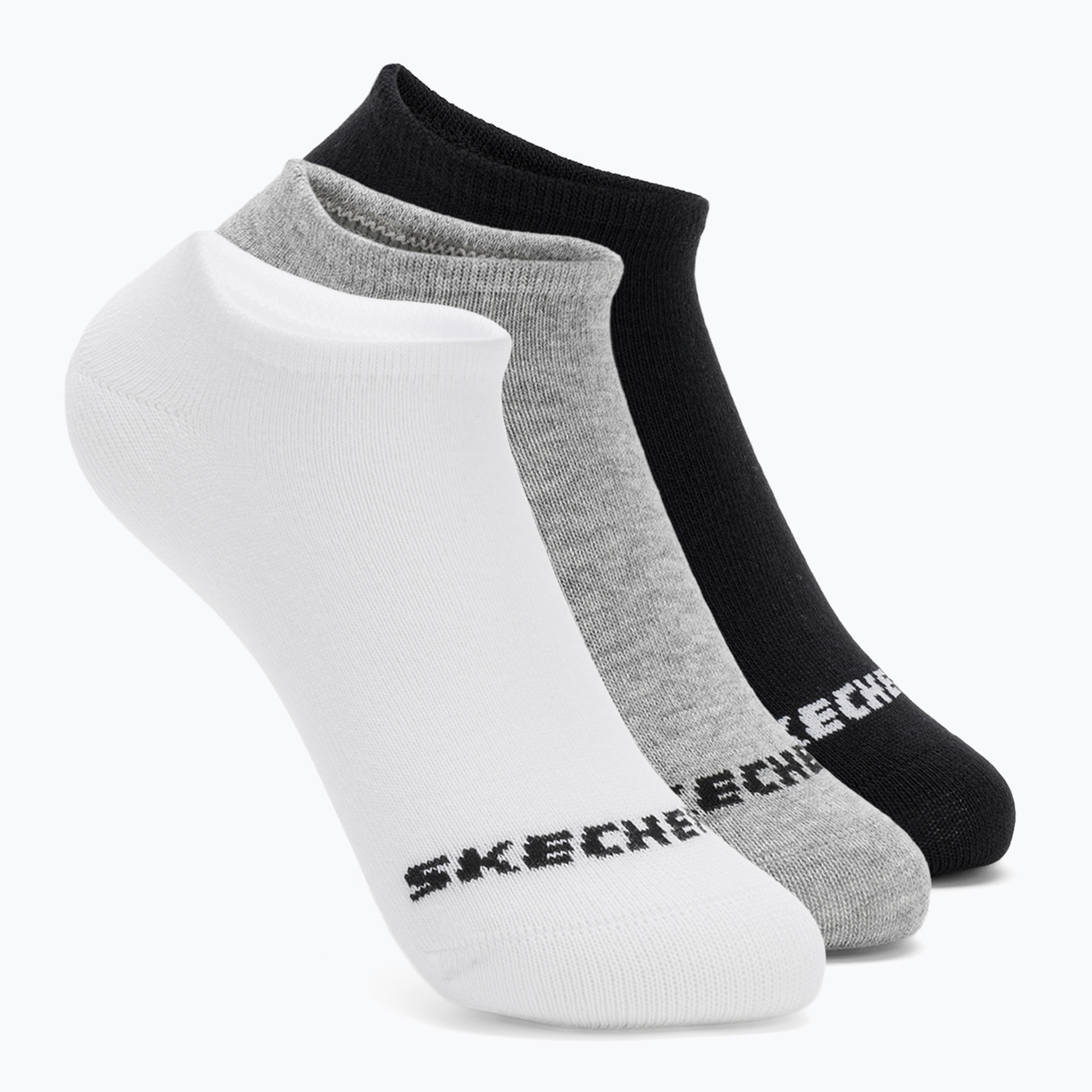 Детски чорапи SKECHERS Non Terry No Show 3 чифта white/grey