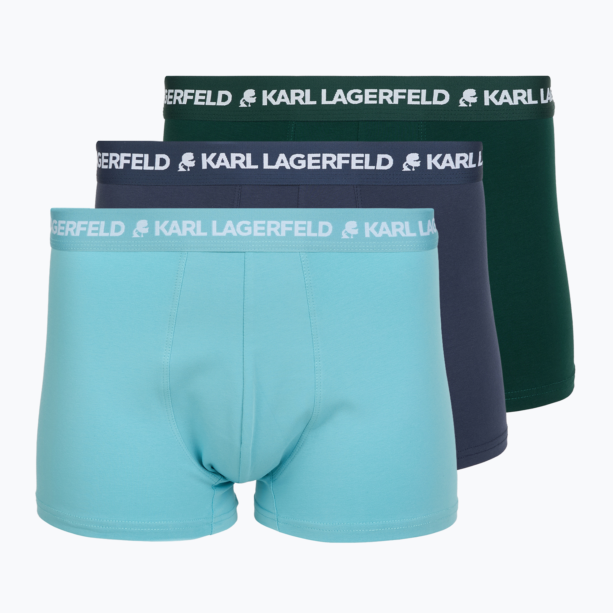 Bokserki męskie KARL LAGERFELD Logo Trunk Multiband 3 pary dark sea/indigo/blue 