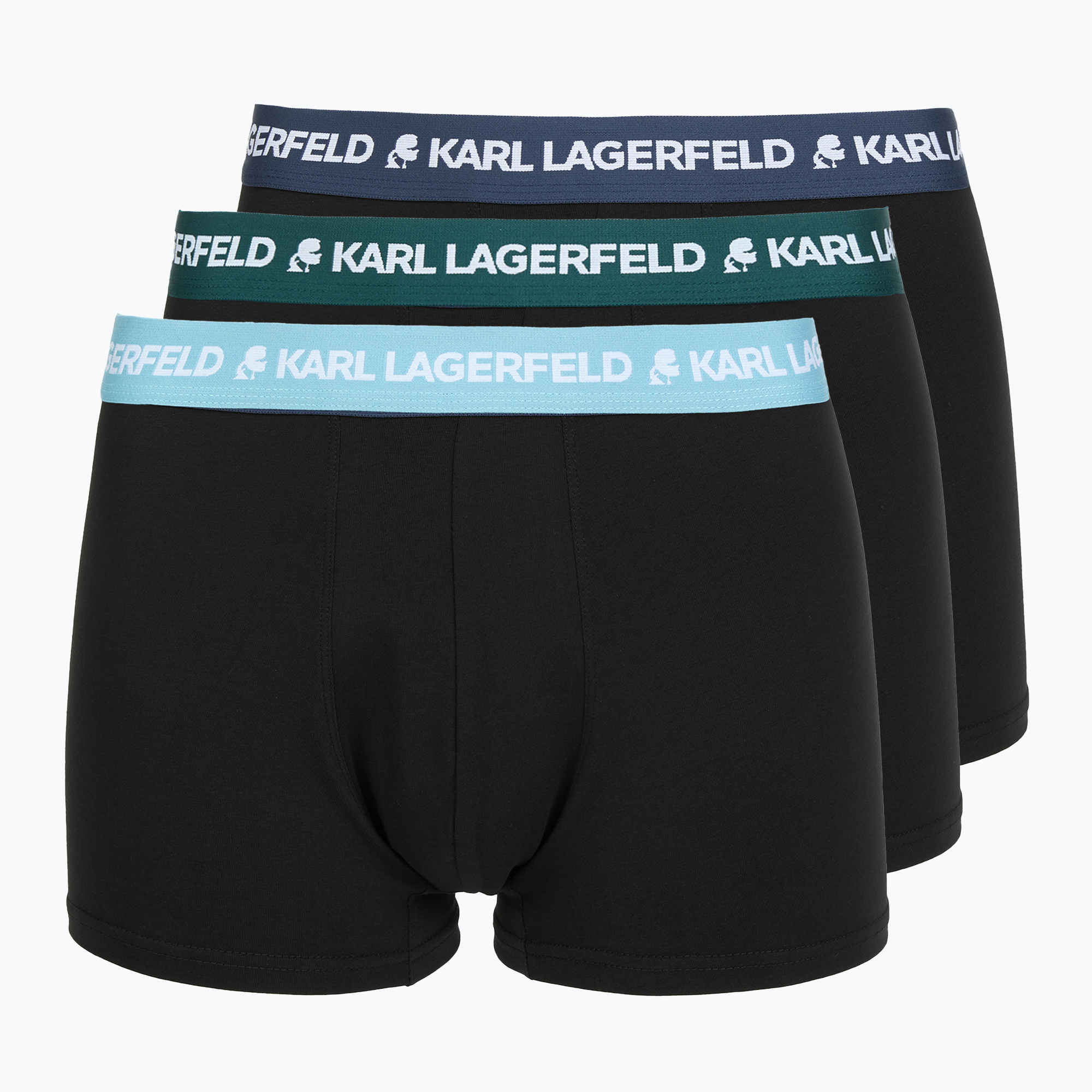 Bokserki męskie KARL LAGERFELD Logo Trunk Colorband 3 pary dark sea/indigo/blue 