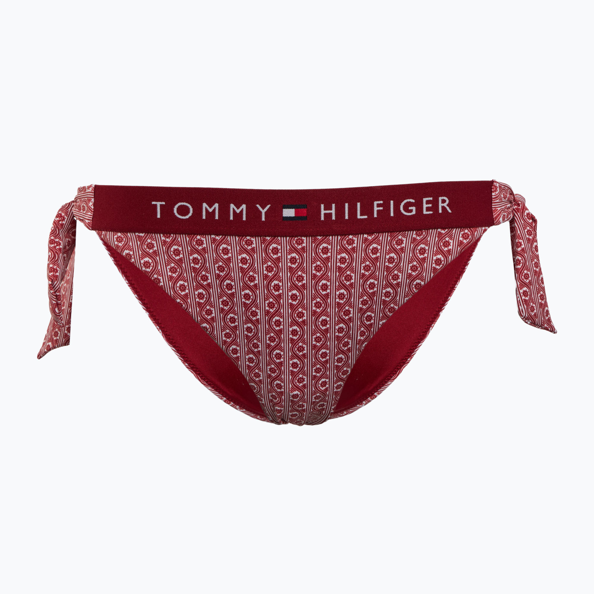 Долнище на бански костюм Tommy Hilfiger Cheeky Side Tie Print floral stripe regatta red