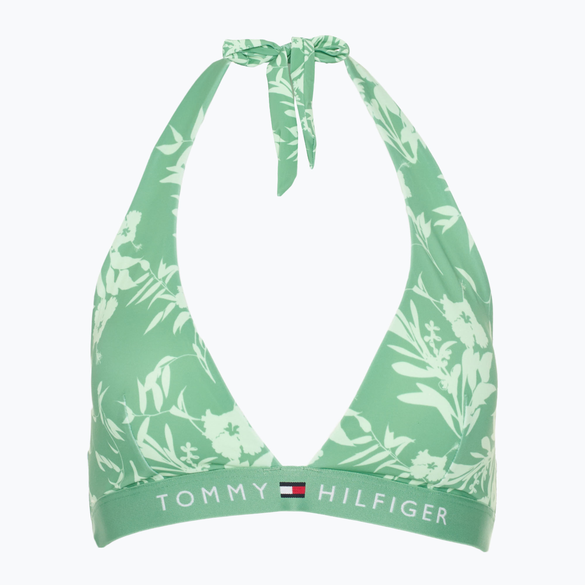 Tommy Hilfiger Halter Rp Print costume da bagno top floreale tropicale aop fort verde