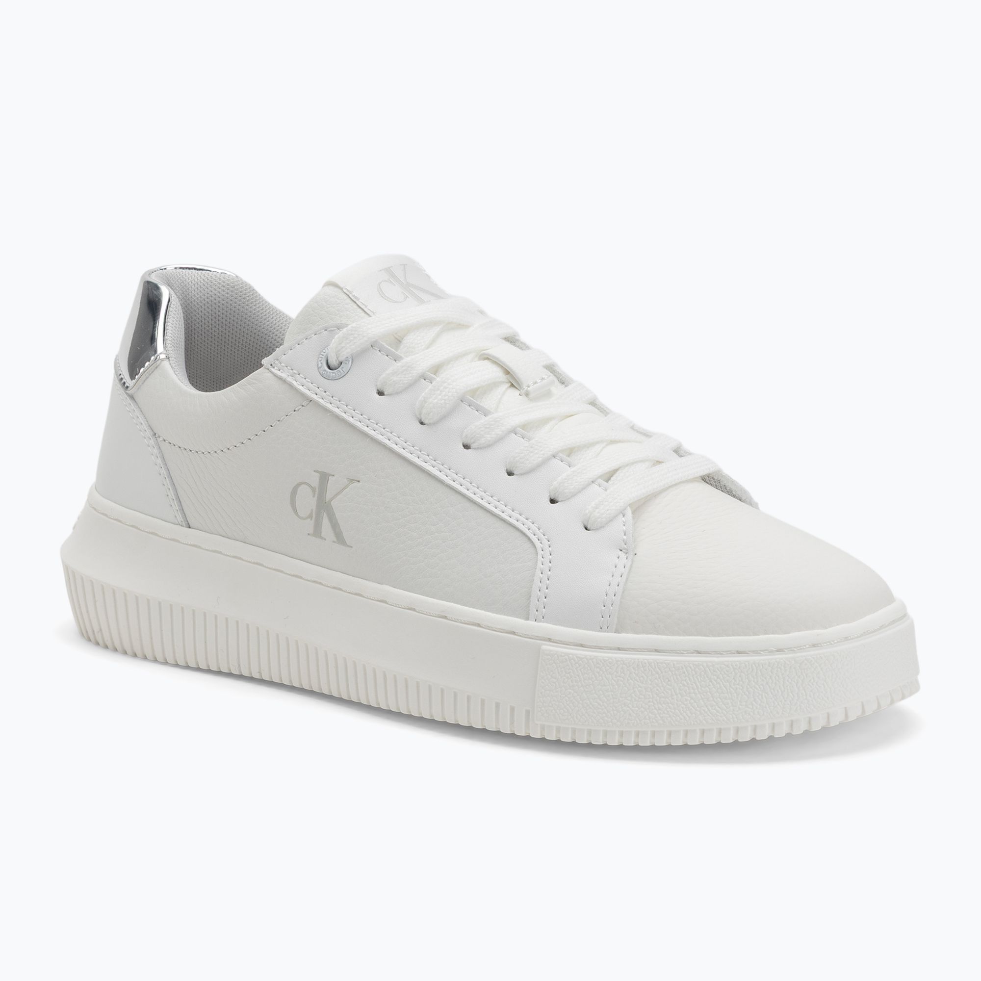 Buty damskie Calvin Klein YW0YW01769 Chunky Cupsole Low Mg bright white/silver 