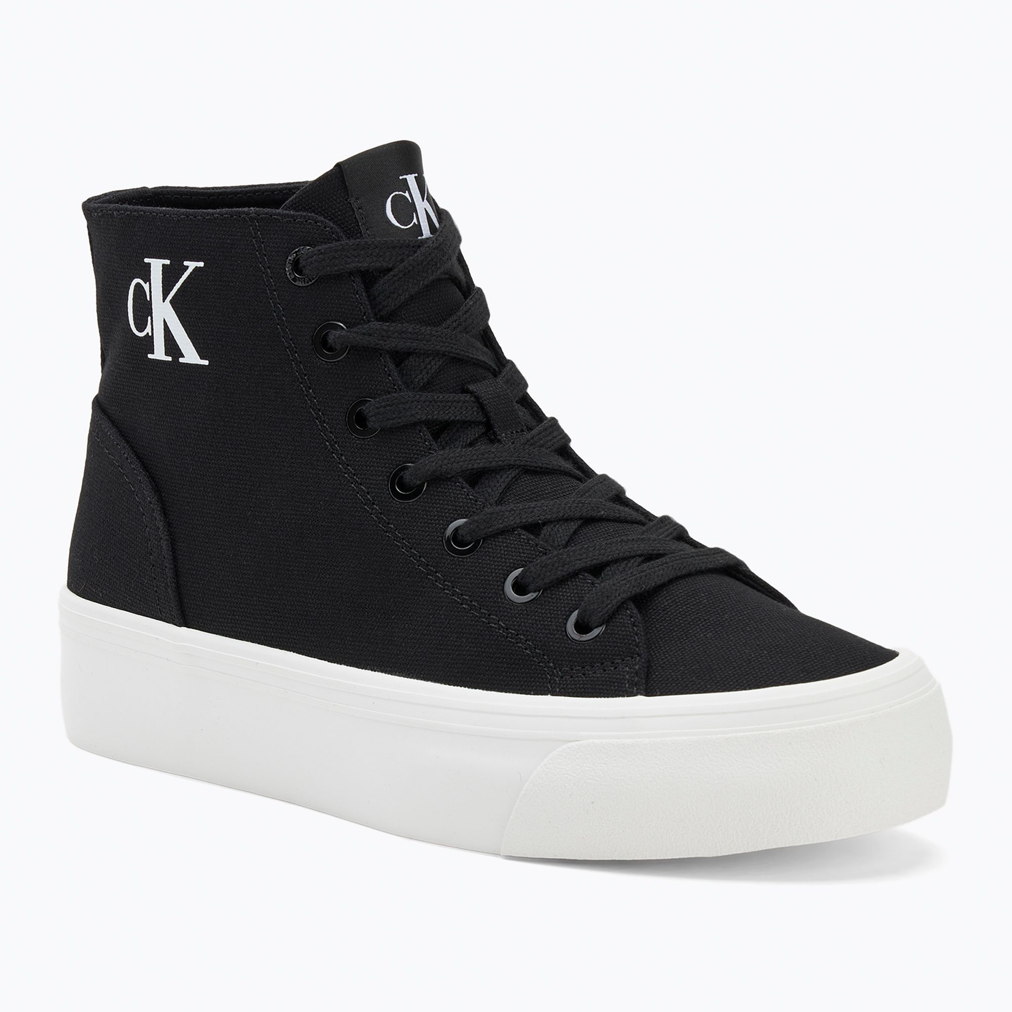 Trampki damskie Calvin Klein YW0YW01764 Vulc Flatform Mid Cv Mg black/bright white 