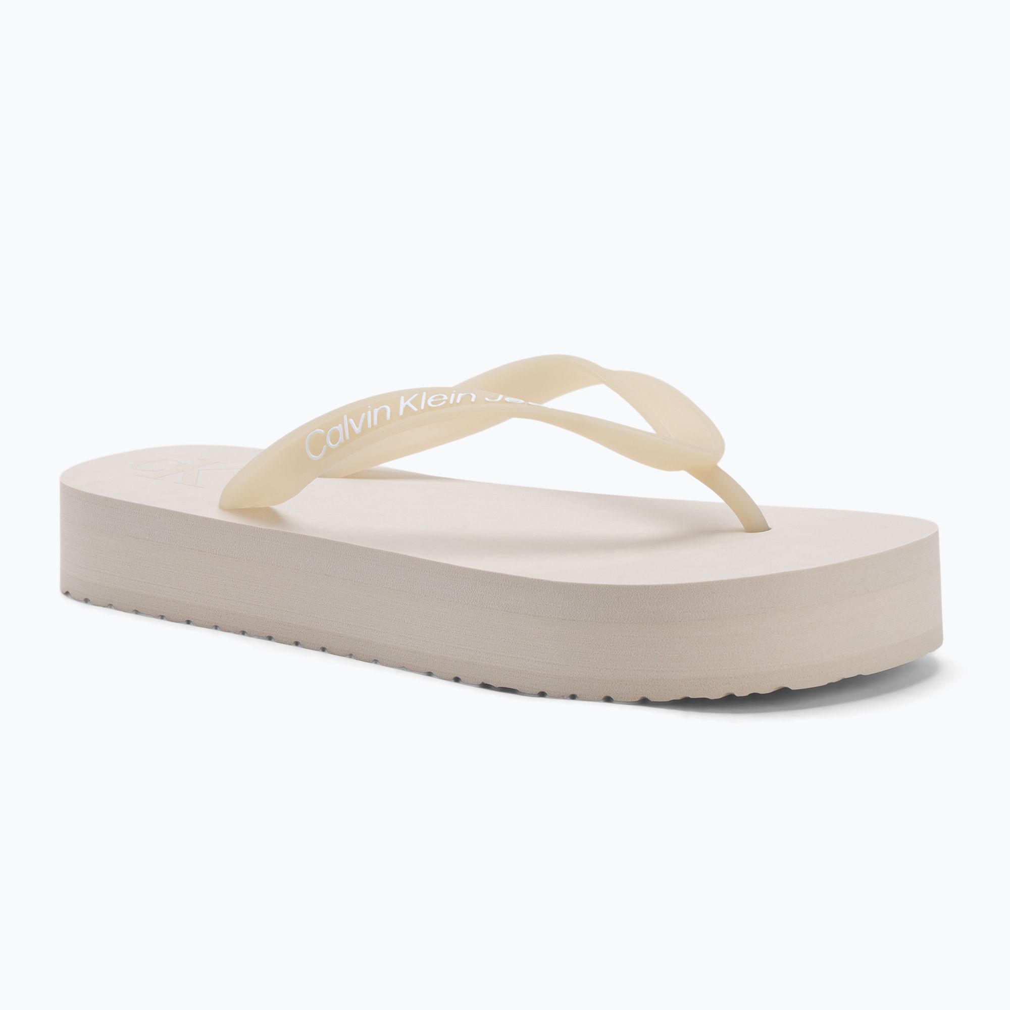 Japonki damskie Calvin Klein YW0YW01830 Beach Sandal Flatform Tpu eggshell/bright white 