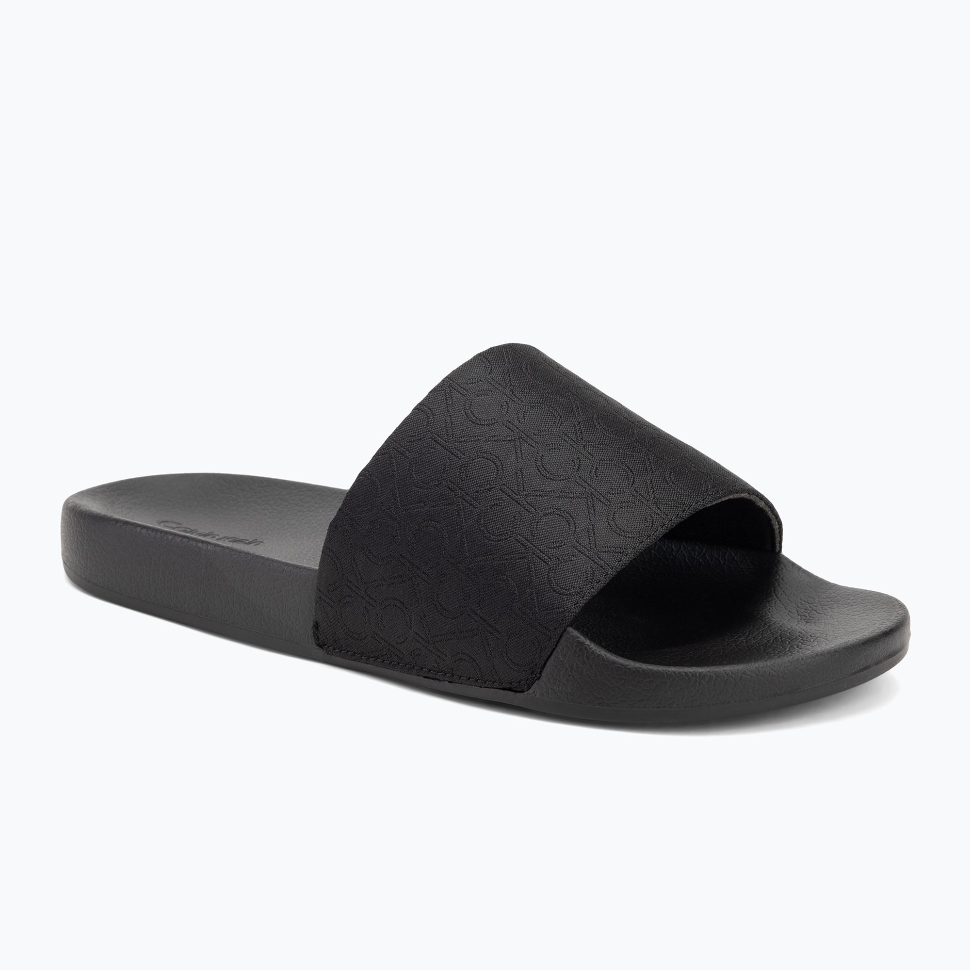 Klapki męskie Calvin Klein HM0HM01762 Pool Slide Jaq Mono black mono jacquard 
