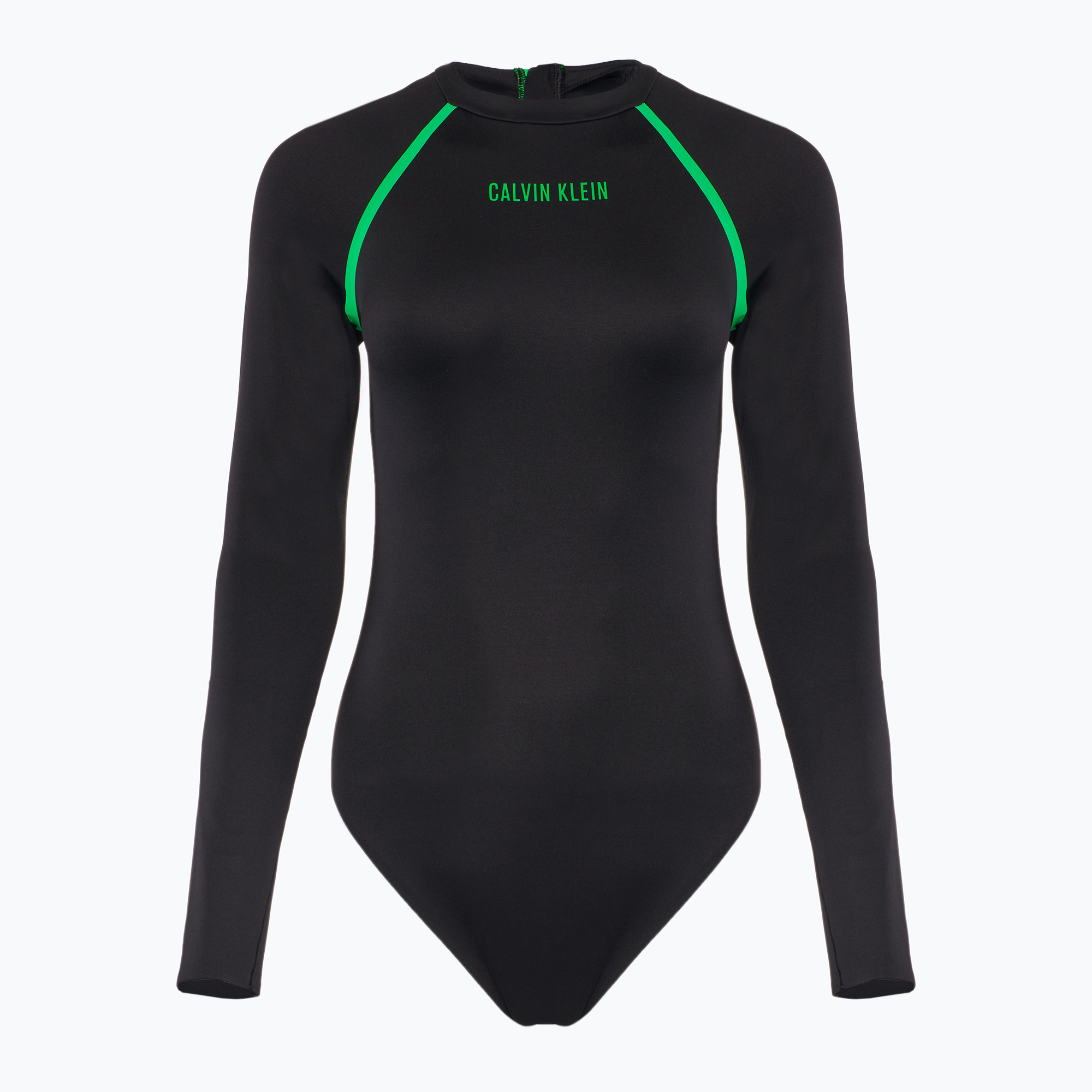 Дамски бански костюм от една част Calvin Klein KW0KW02790 Intense Power Move Rashguard One Piece pvh black
