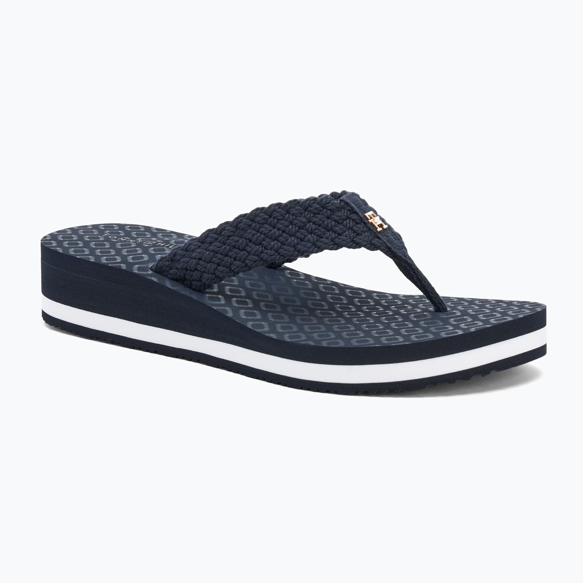 Japonki damskie Tommy Hilfiger Crochet Mid Beach Sandal space blue 