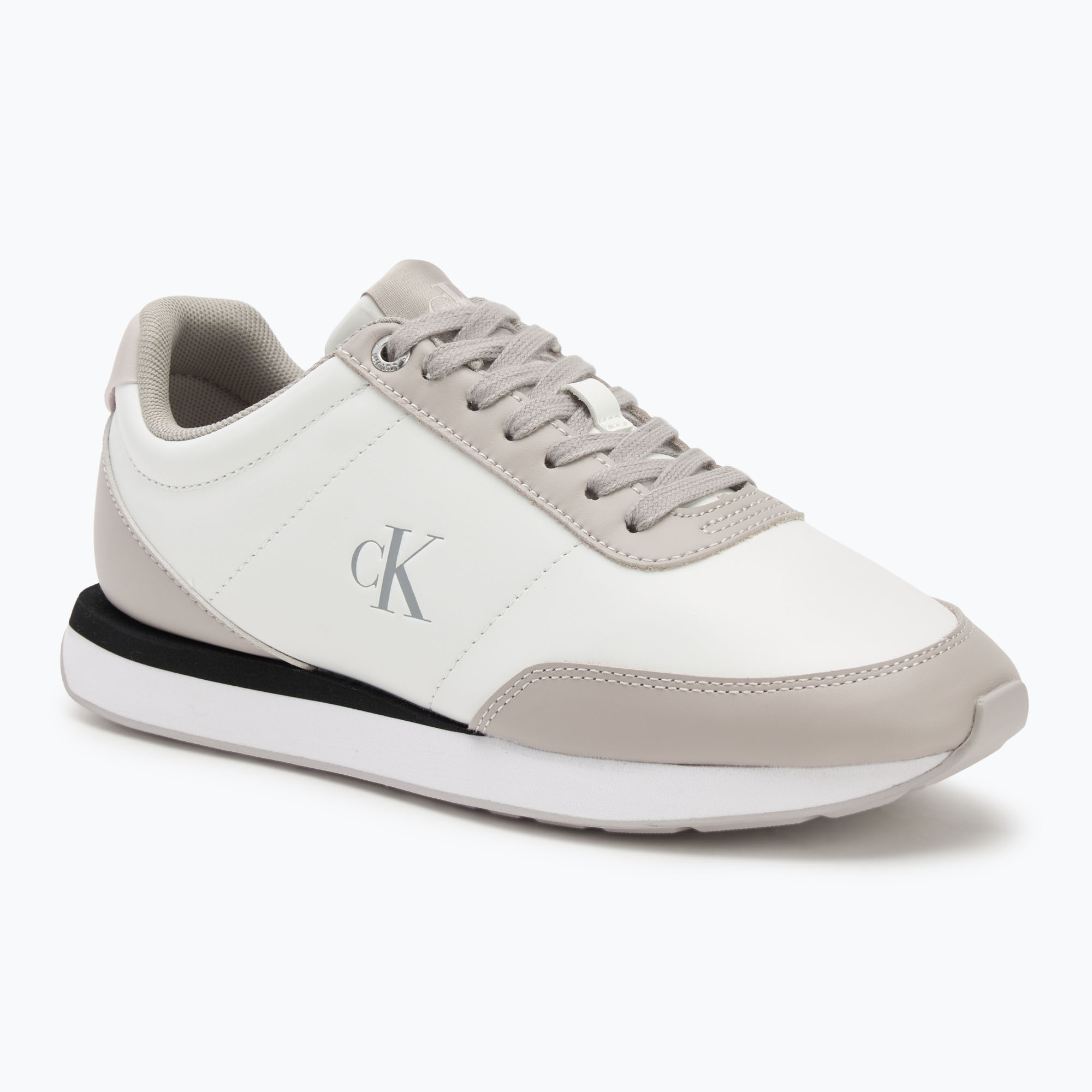 Buty damskie Calvin Klein YW0YW01942 Retro Runner Lace Up Leather MG bright white/chateau 