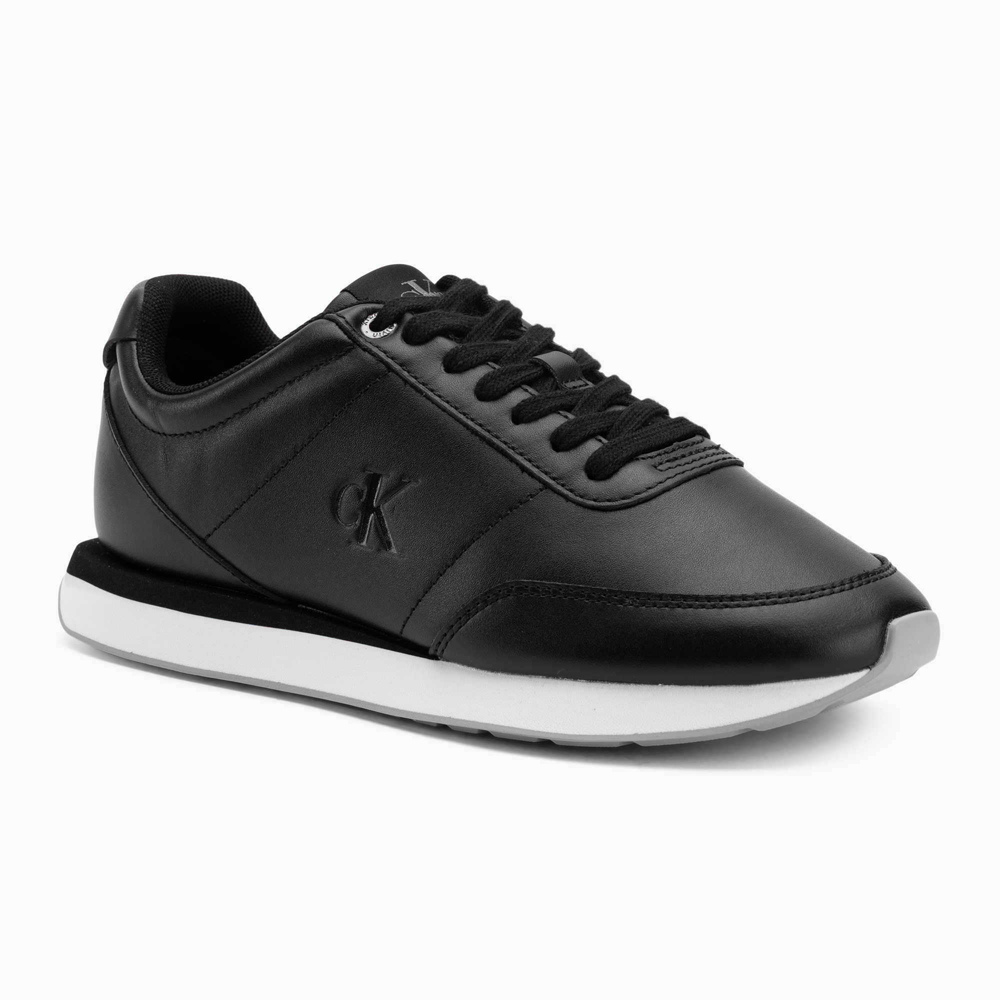 Buty damskie Calvin Klein YW0YW01942 Retro Runner Lace Up Leather MG black/formal gray 