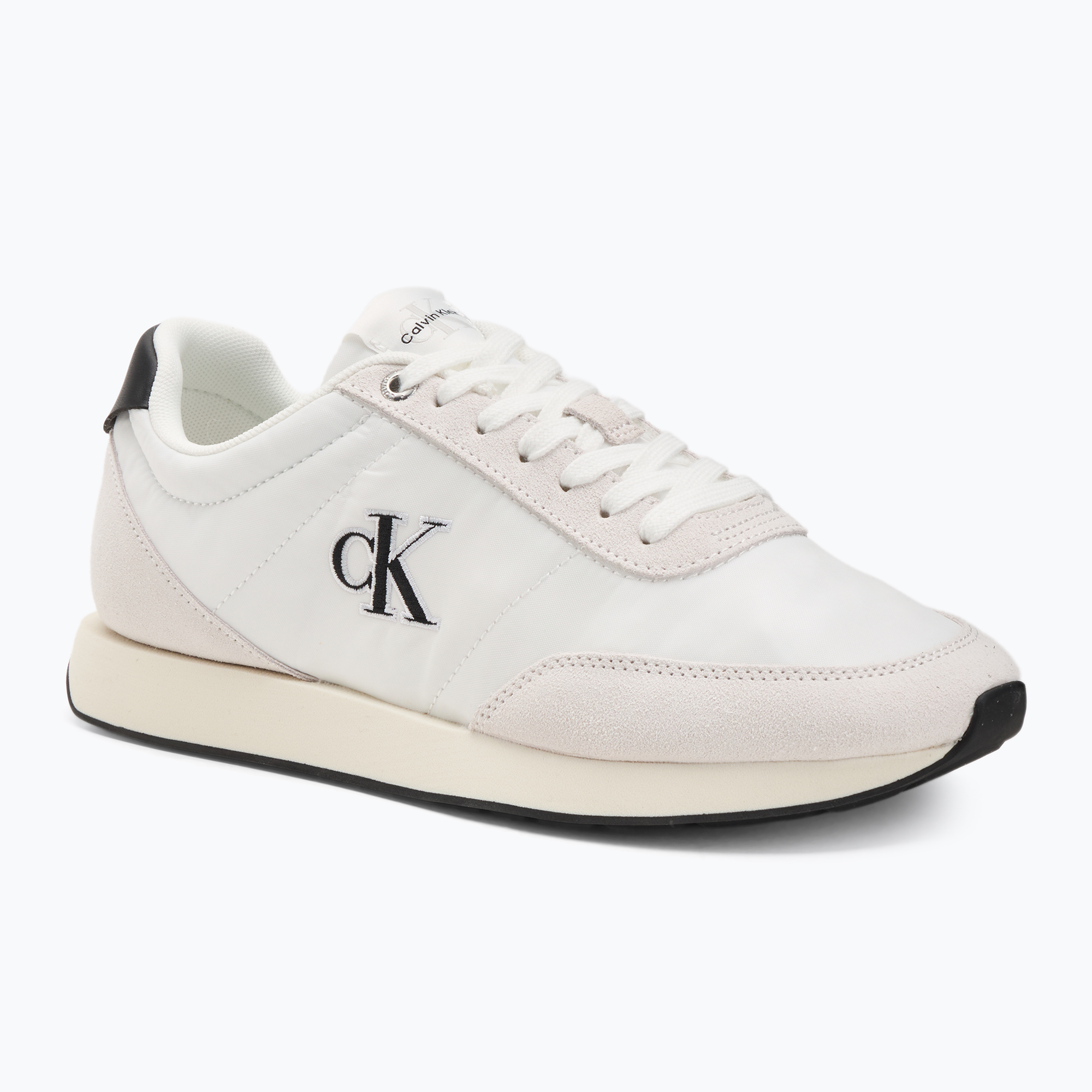 Buty męskie Calvin Klein YM0YM01361 Retro Runner Essential MIX MAT bright white/black 
