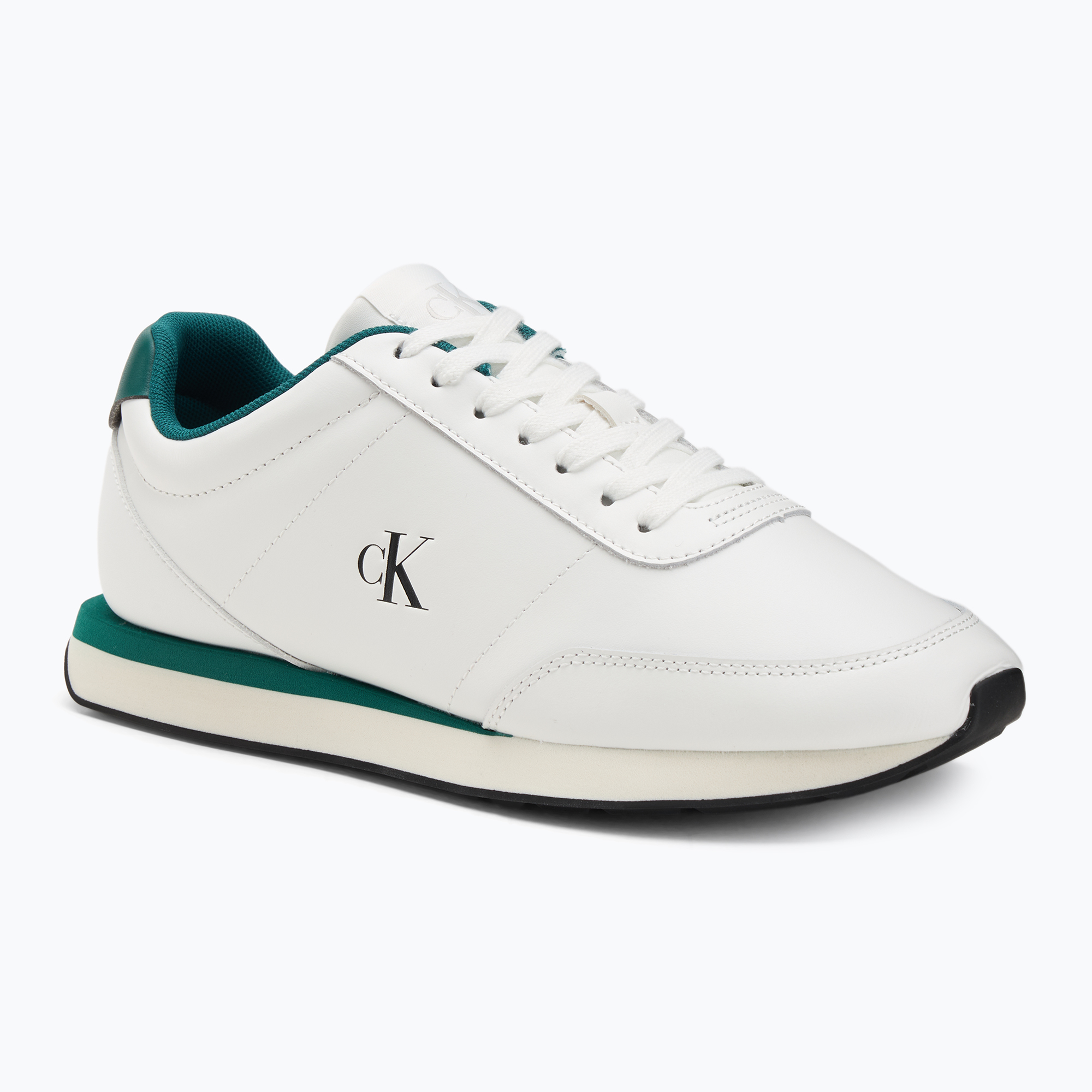 Buty męskie Calvin Klein YM0YM01355 Retro Runner Essential Leather bright white/galapagos 