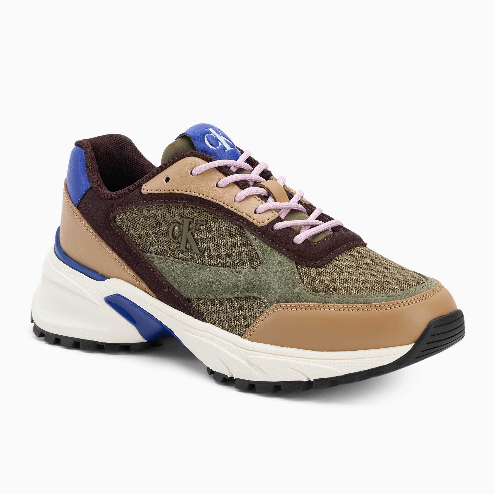 Buty męskie Calvin Klein YM0YM01379 Hike Runner Mesh MIX cumin/burnt out/khaki/purple blue 