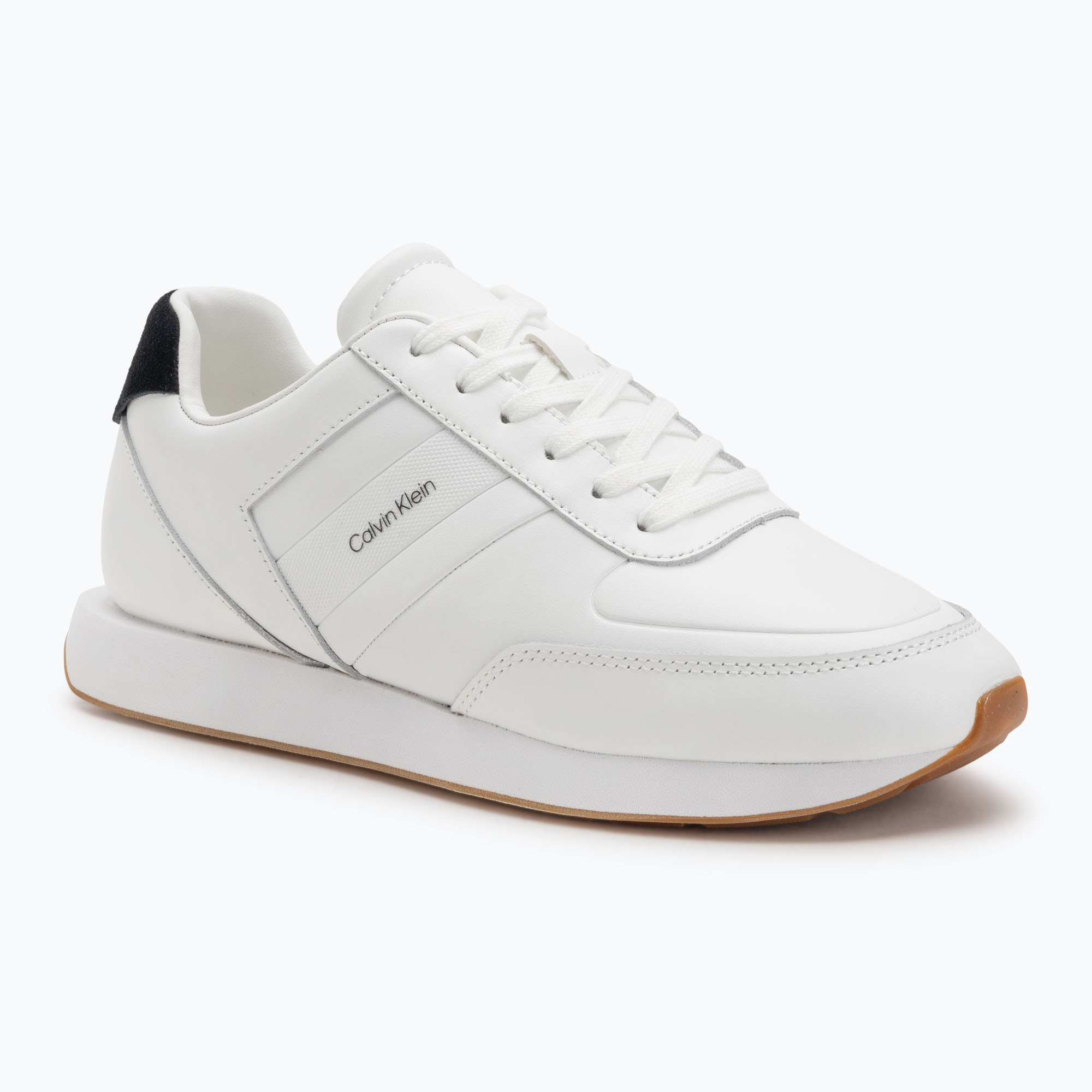 Buty męskie Calvin Klein YM0YM01381 Retro Runner Leather Tape bright white/black/gum 