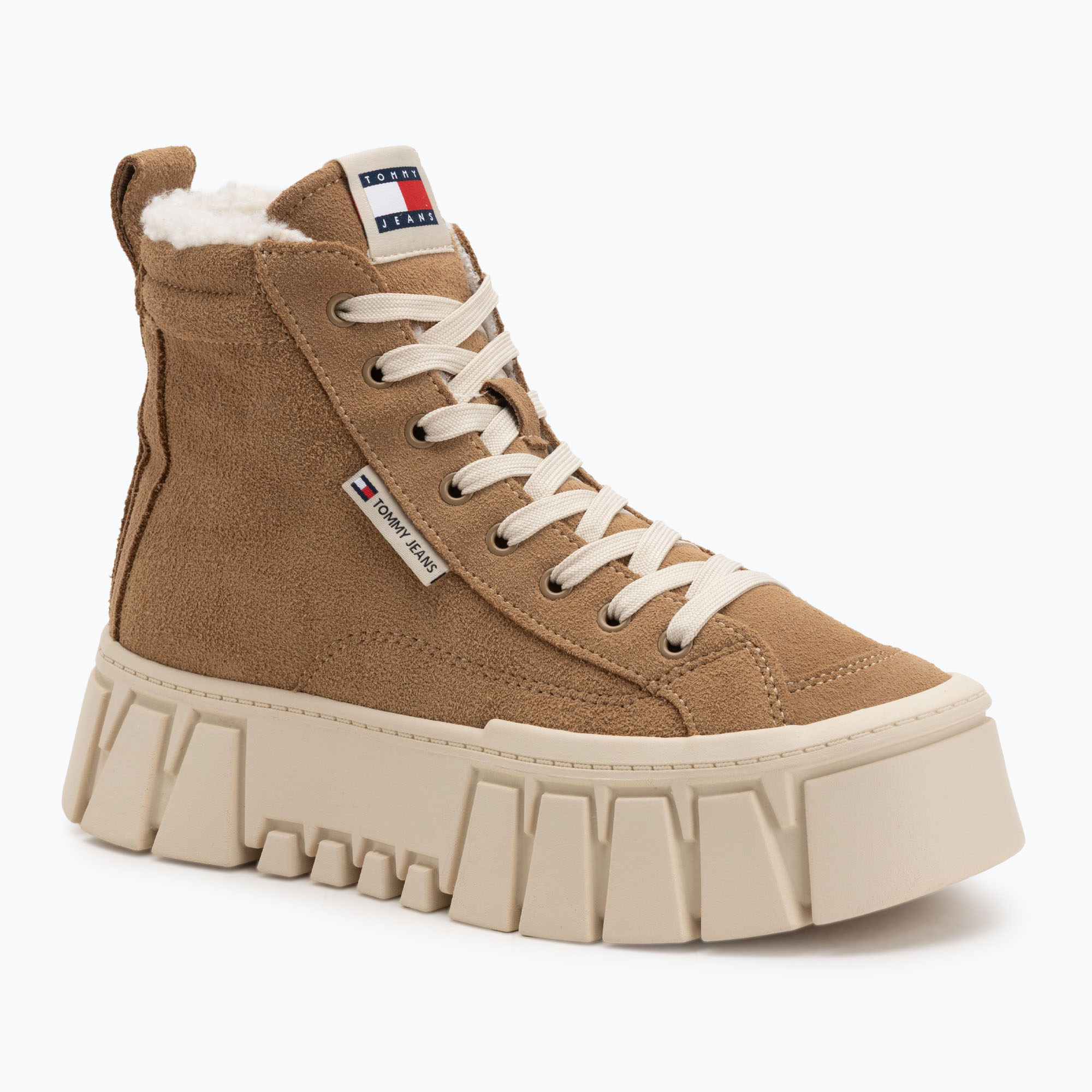 Buty damskie Tommy Jeans Vulc Flatform Suede Wl bronze twist 