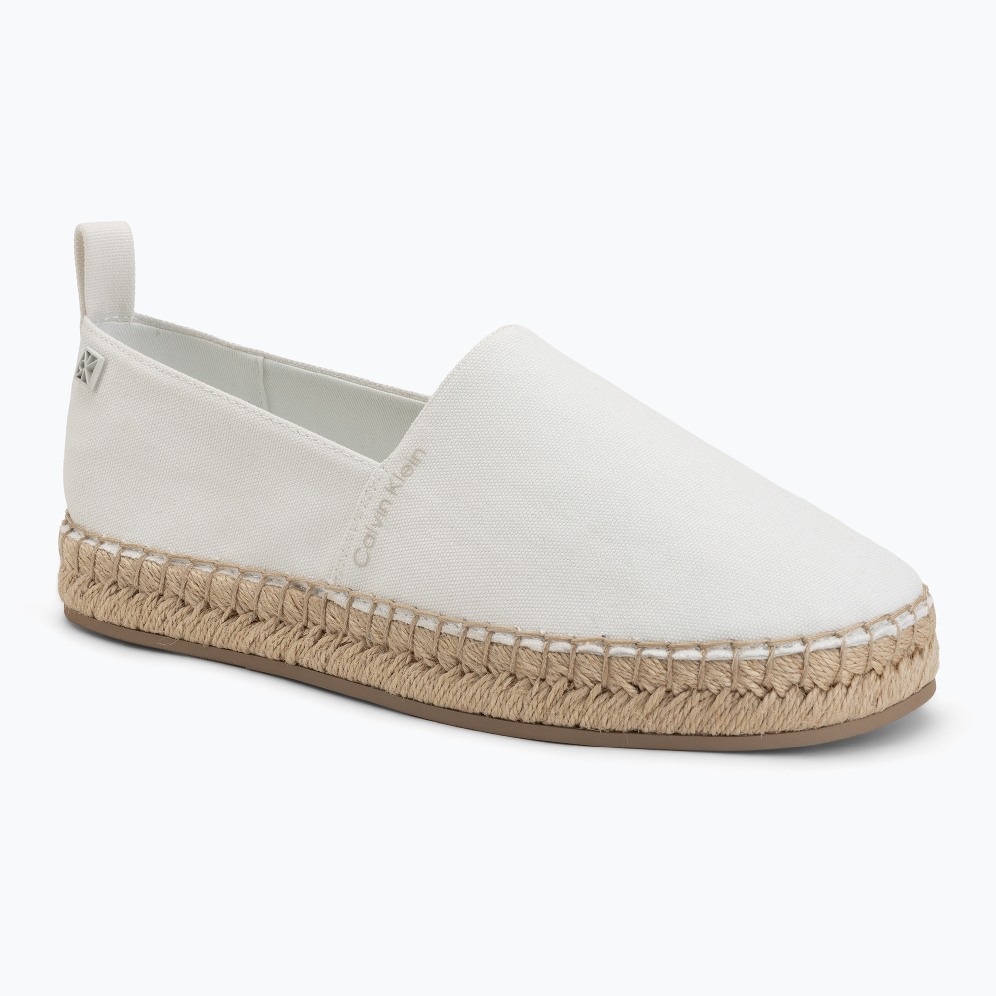 Espadrile pentru femei Calvin Klein HW0HW02931 Oblique Canvas Off White
