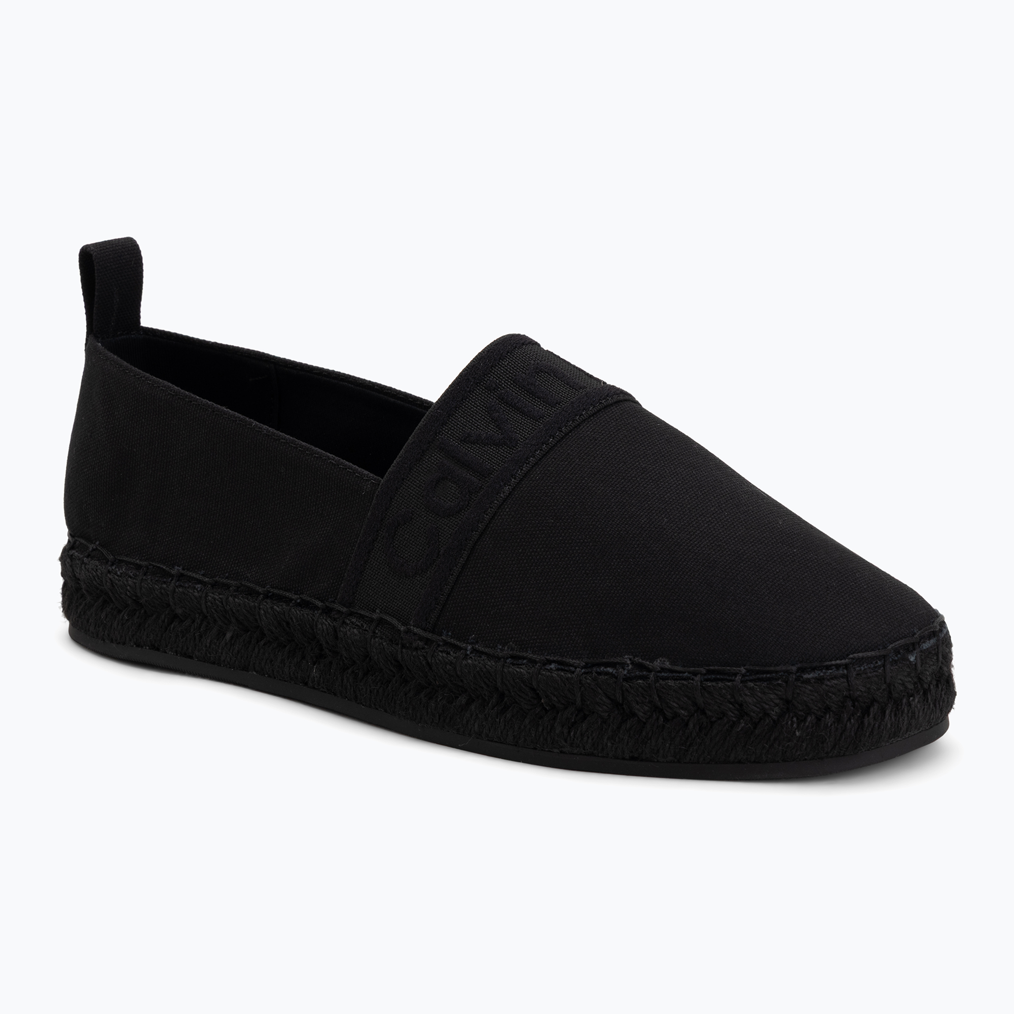 Espadrile pentru femei Calvin Klein HW0HW02934 Oblique Webbing Triple Black