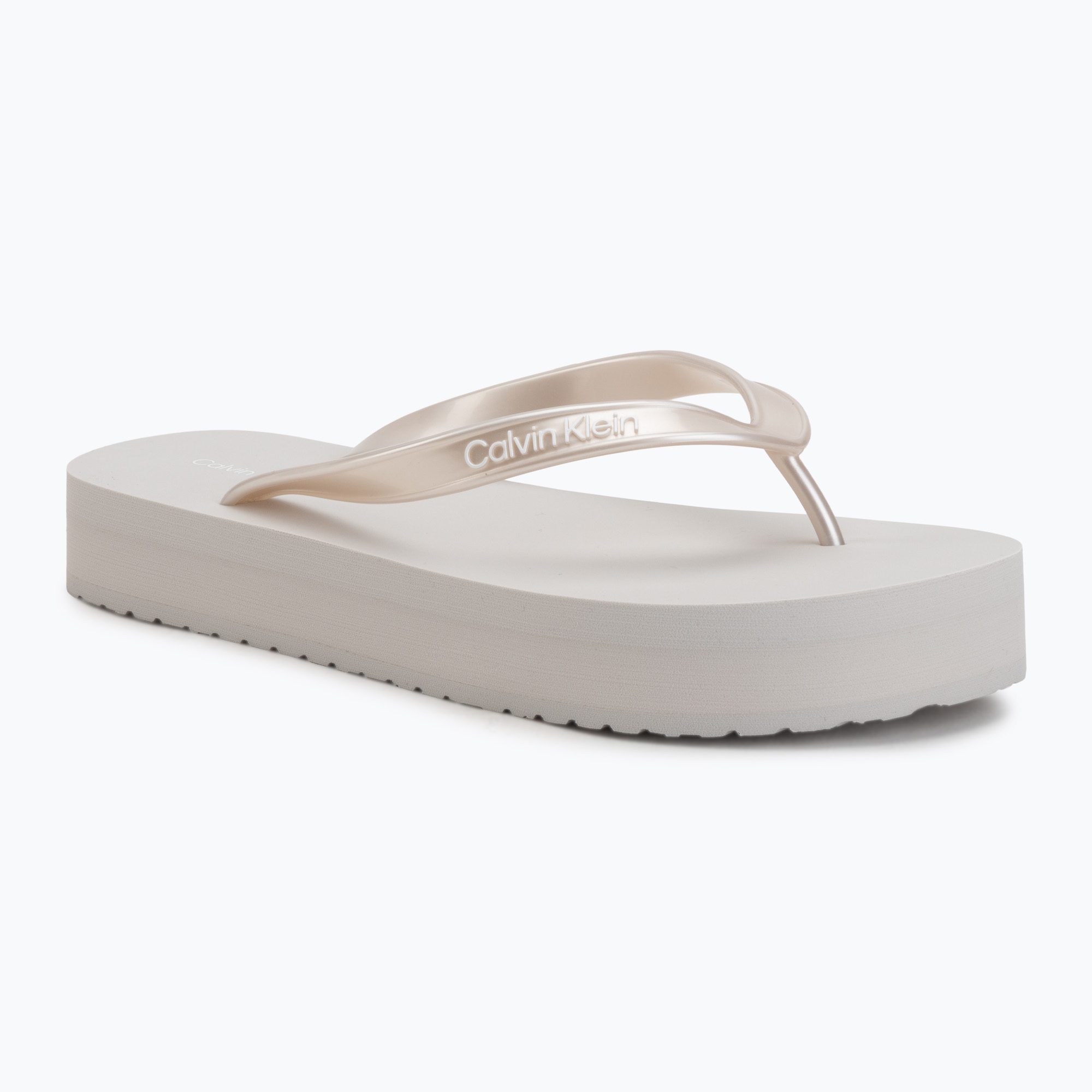 Дамски джапанки Calvin Klein HW0HW03120 Flatform silver