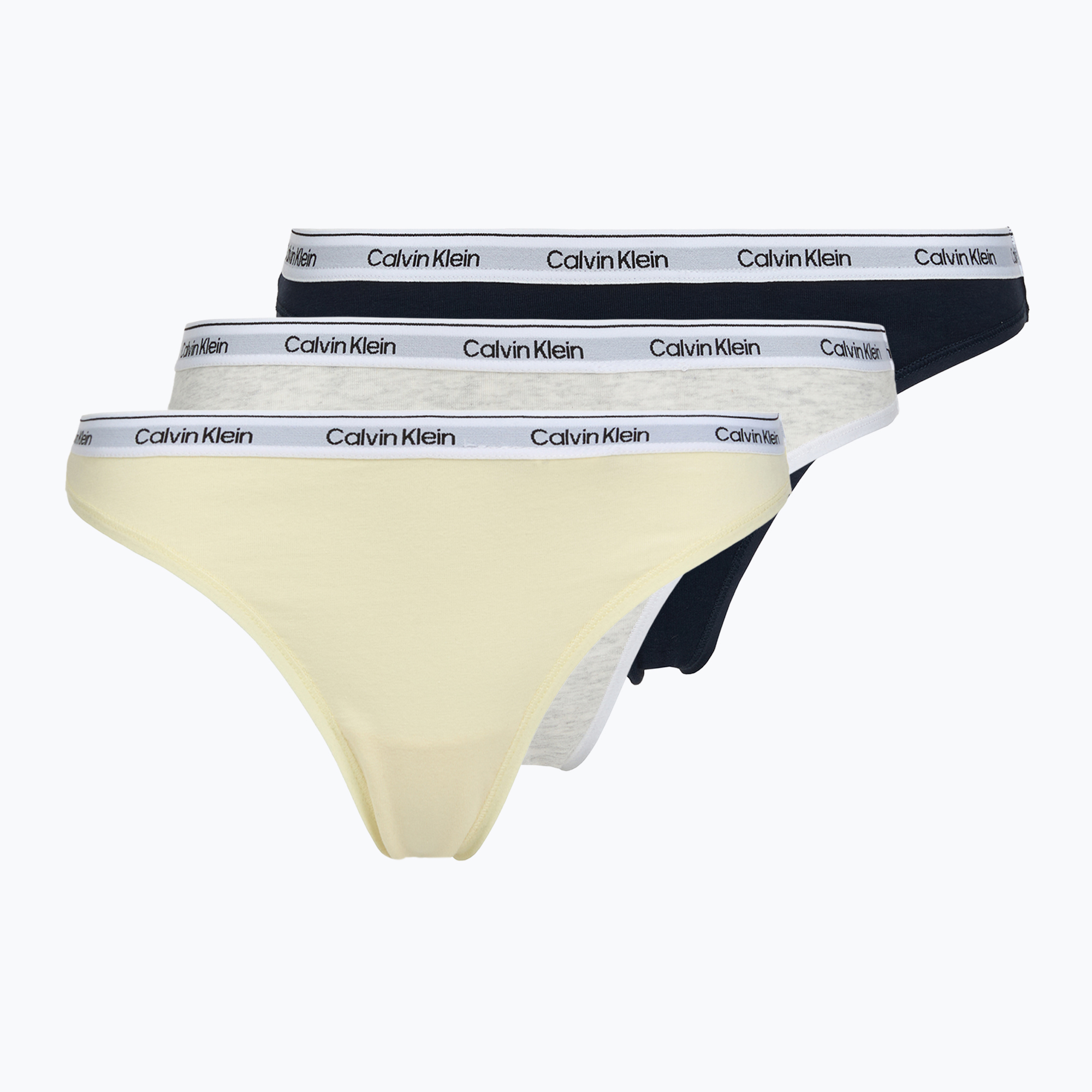Stringi damskie Calvin Klein LV00QD5209 Thong 3 pary shoreline/snow heather/pear sorbe 