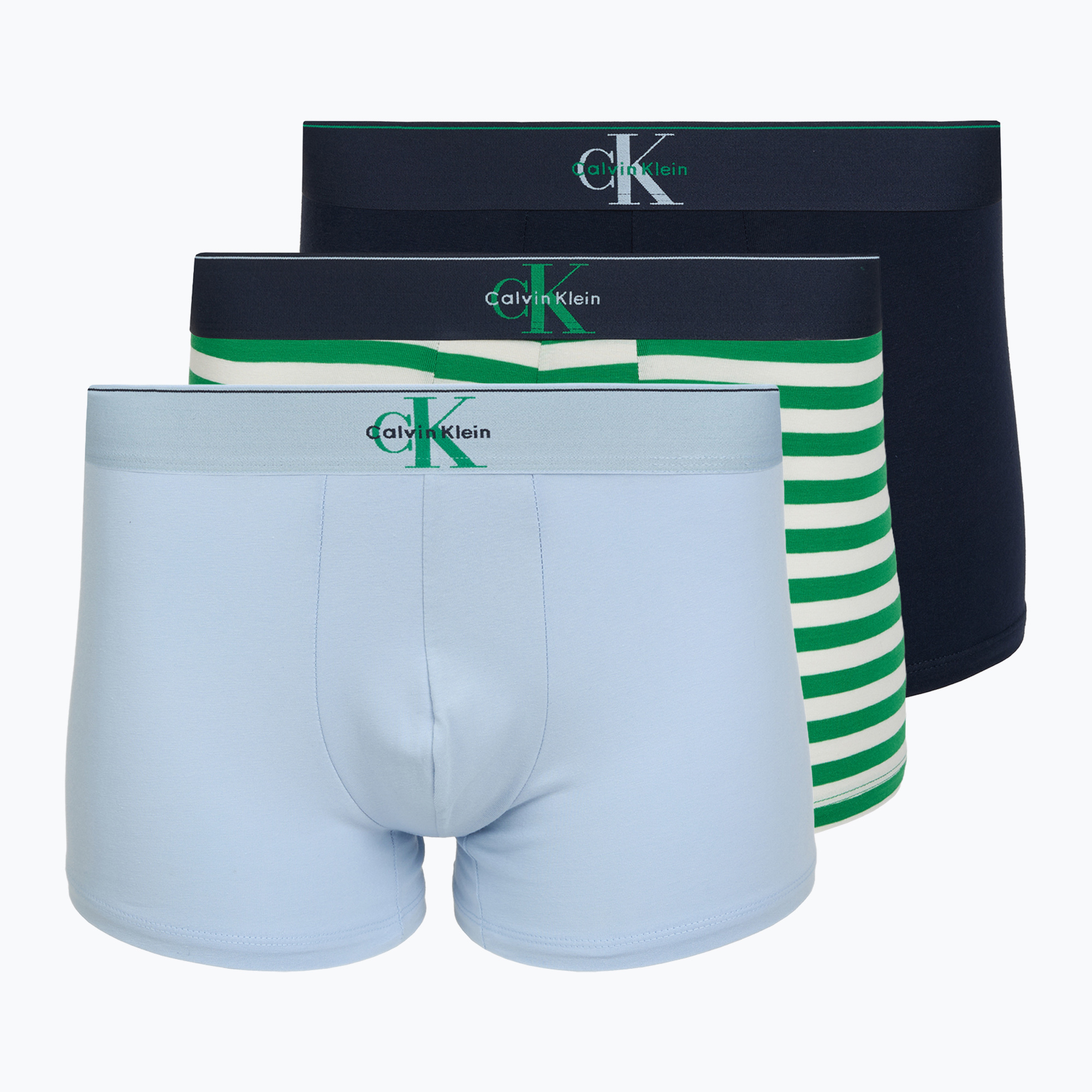 Мъжки боксерки Calvin Klein LV00NB4472 Trunk 3 pairs shoreline/mardi gras green/cent s