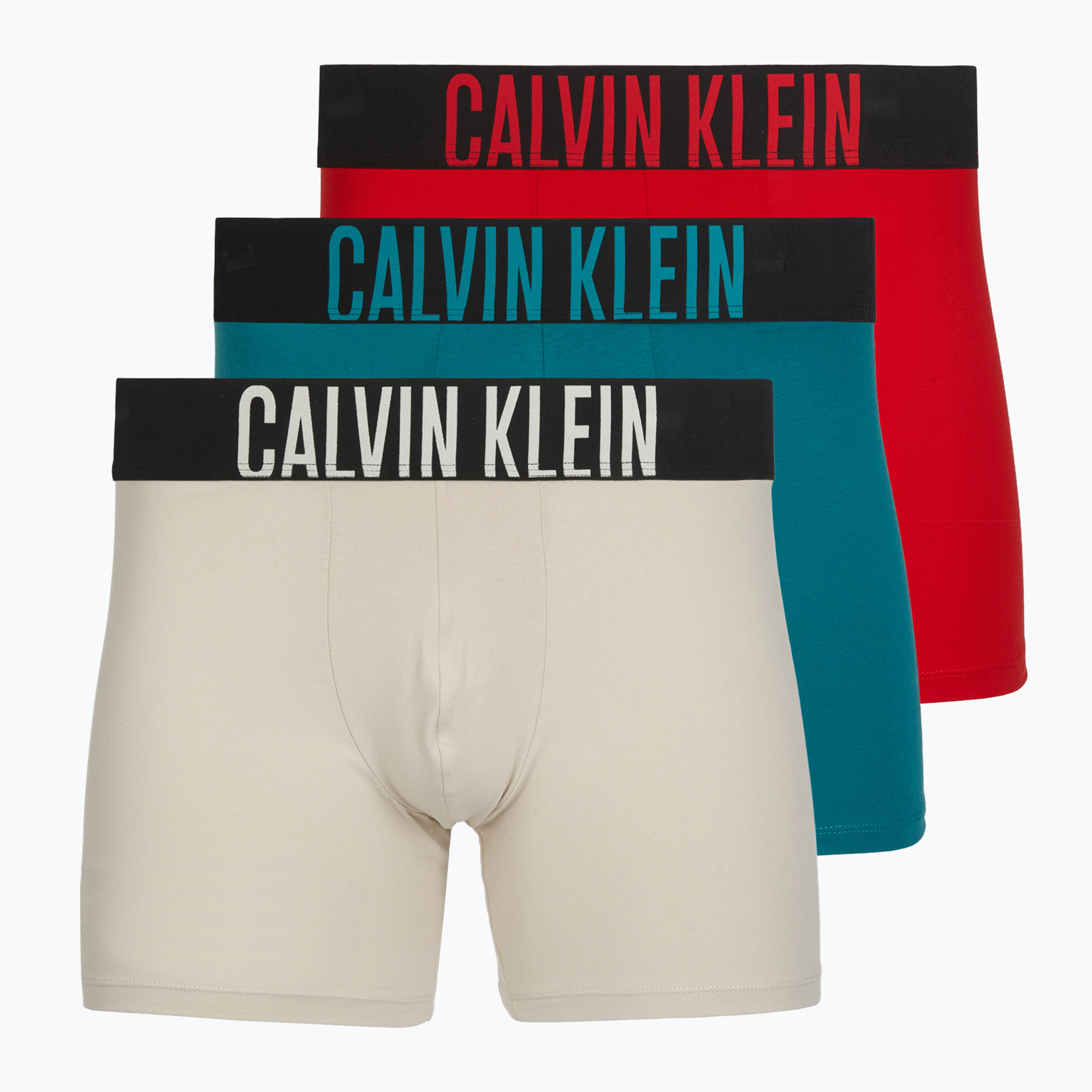 Bokserki Calvin Klein 000NB3609A Boxer Brief 3 pary oatmeal/aged redwood/bright turquoi 