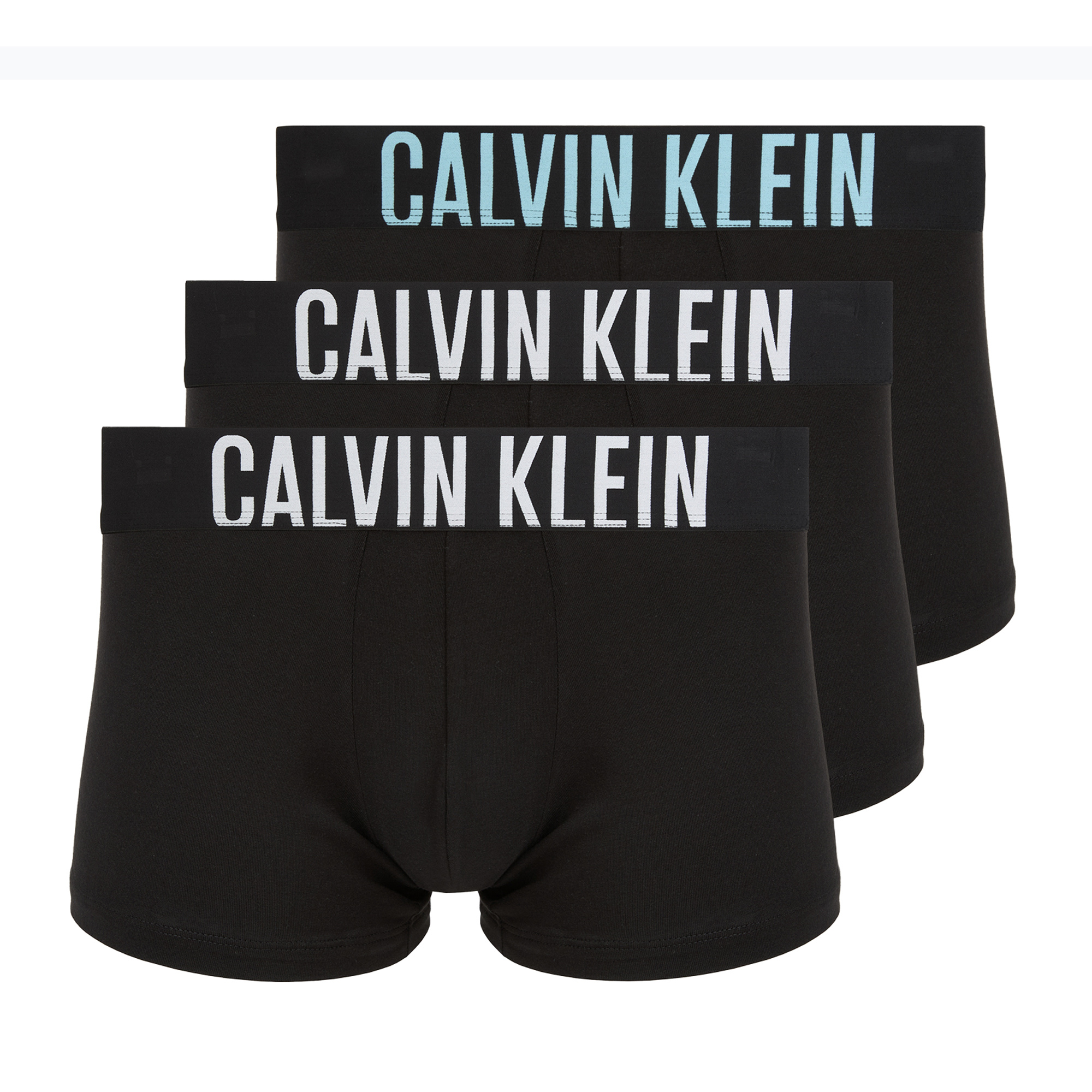 Bokserki męskie Calvin Klein 000NB3608A Trunk 3 pary black w/ harbor mist logo/ black w 
