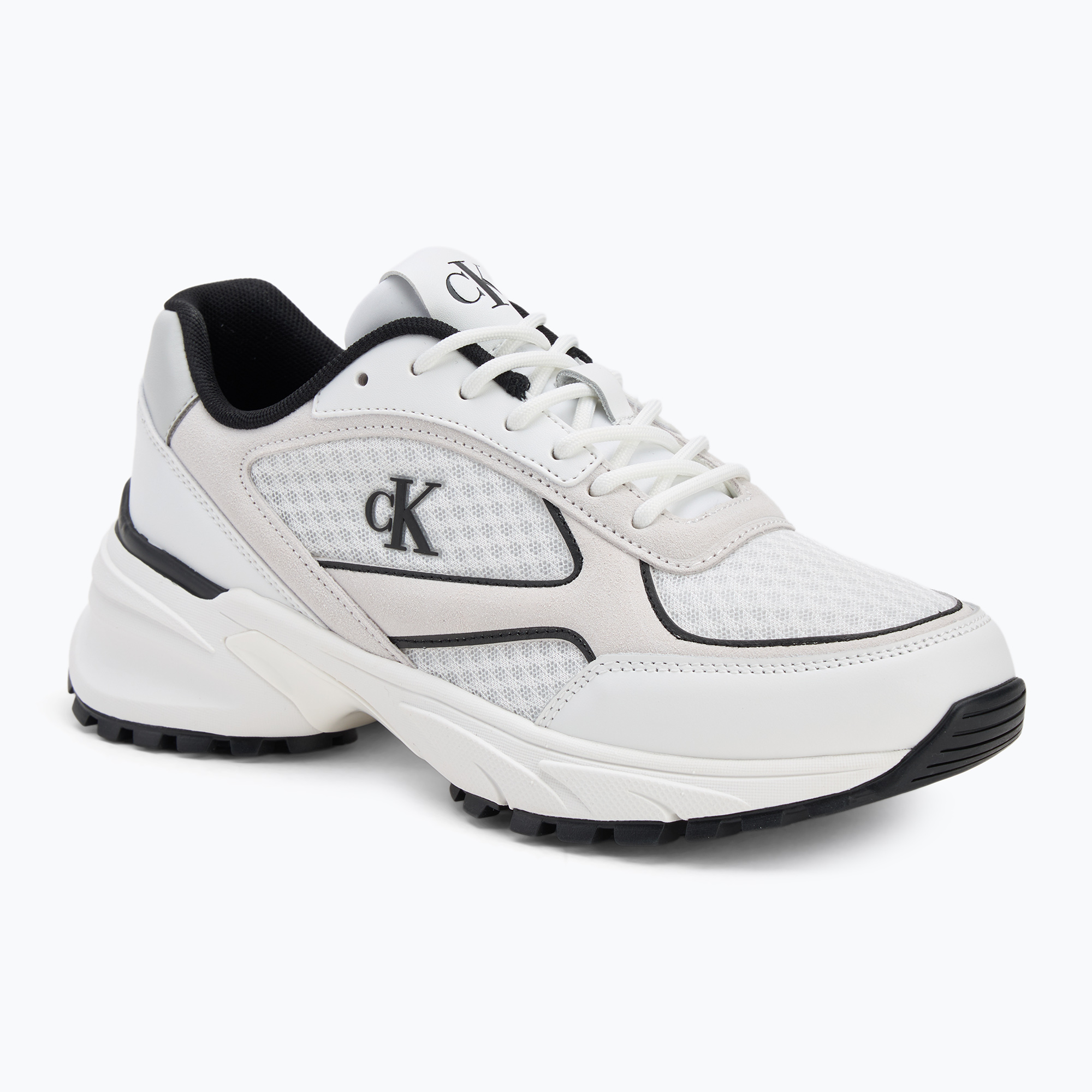 Buty męskie Calvin Klein YM0YM01379 Hike Runner Mesh MIX bright white/black 