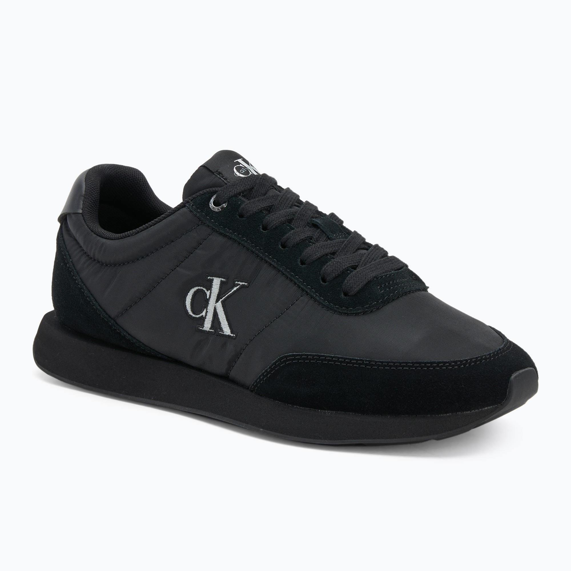Buty męskie Calvin Klein YM0YM01361 Retro Runner Essential MIX MAT triple black 