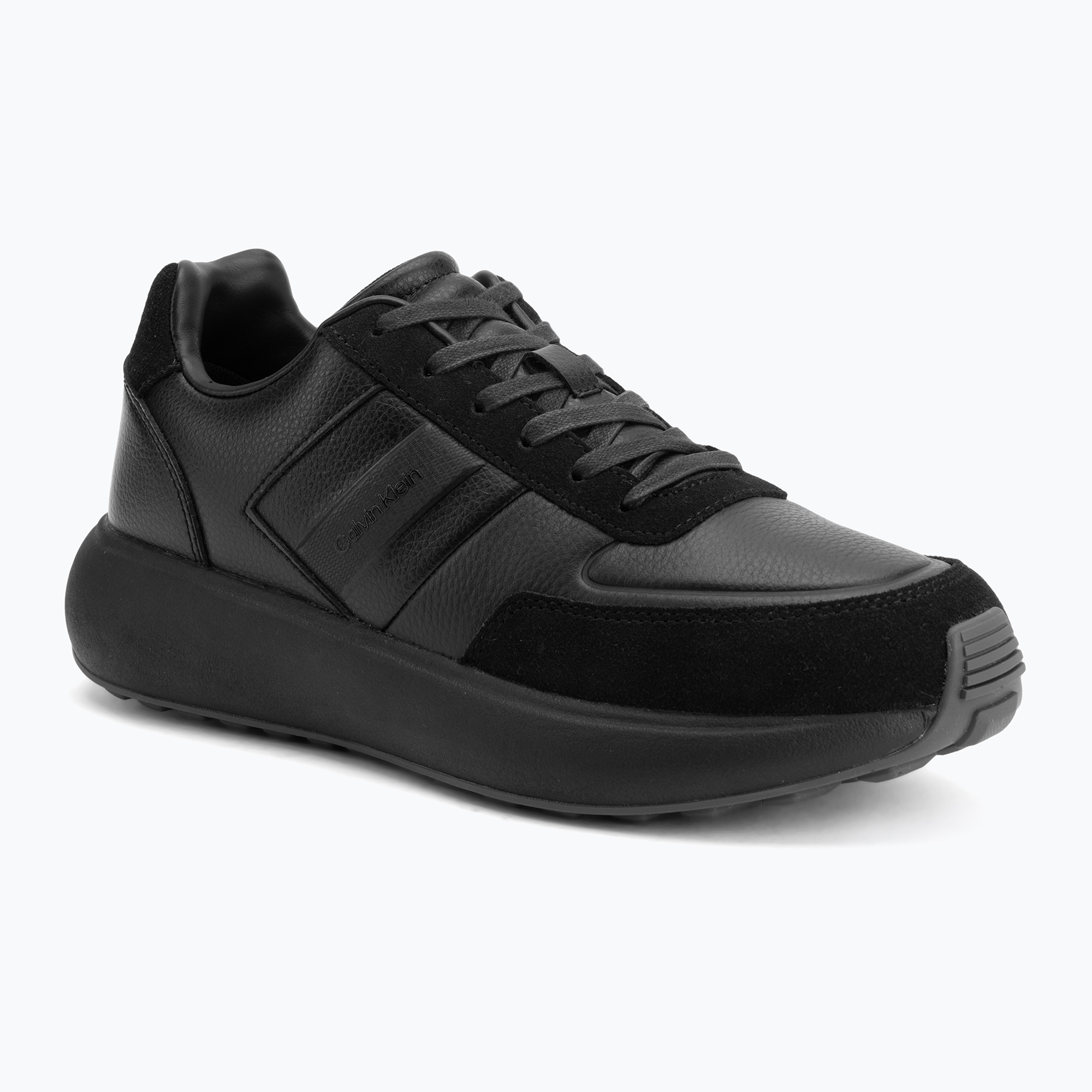 Buty męskie Calvin Klein HM0HM02033 City Runner Laceup Tape Leather triple black 