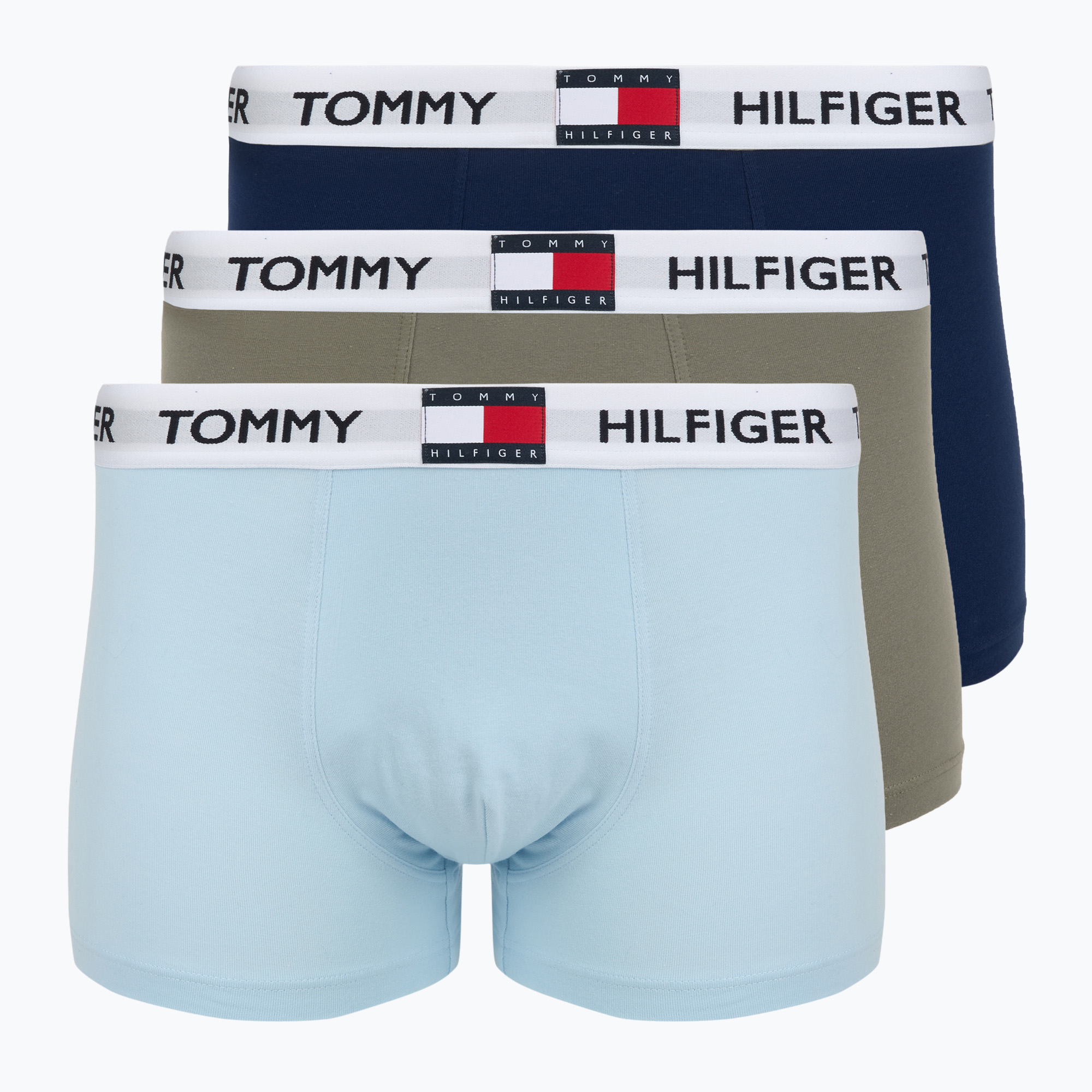 Bokserki Tommy Hilfiger Trunk 3 pary utility sage/prppy navy/keepsake blue 