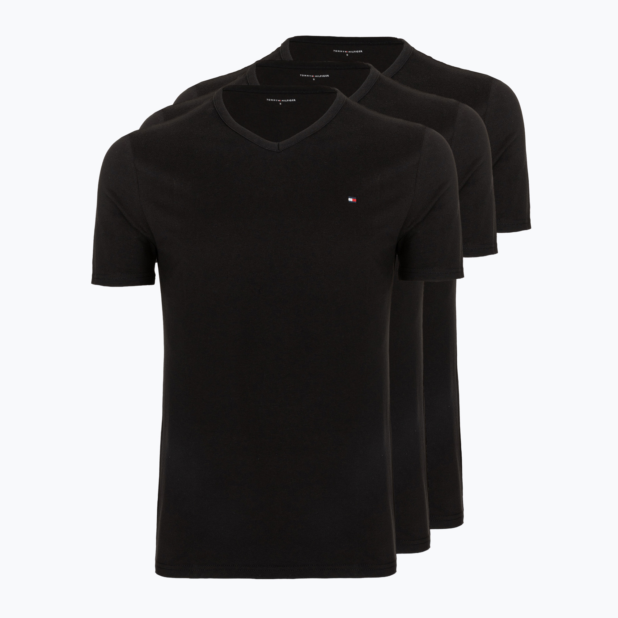 Мъжка тениска Tommy Hilfiger Cotton V-Neck black/black/black
