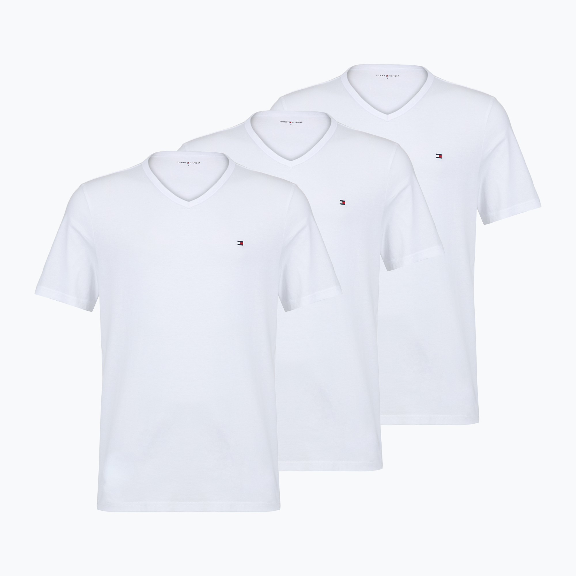 Мъжка тениска Tommy Hilfiger Cotton V-Neck white/white/white
