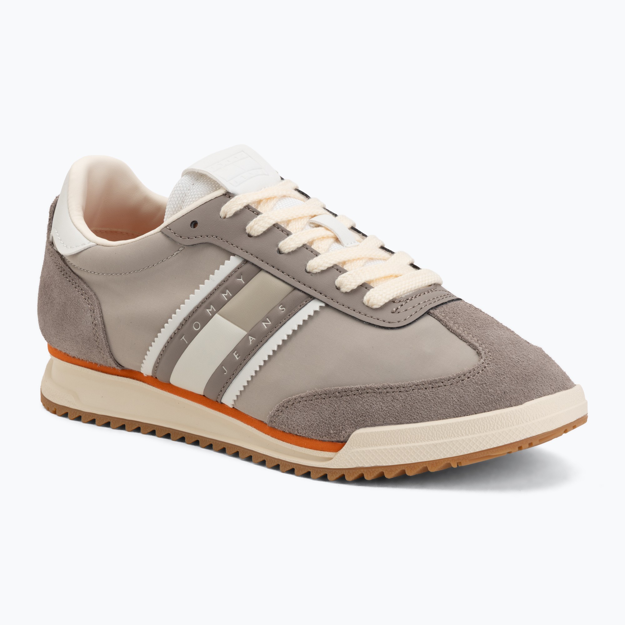 Buty męskie Tommy Jeans Retro Runner Cleated Mix porcini taupe 