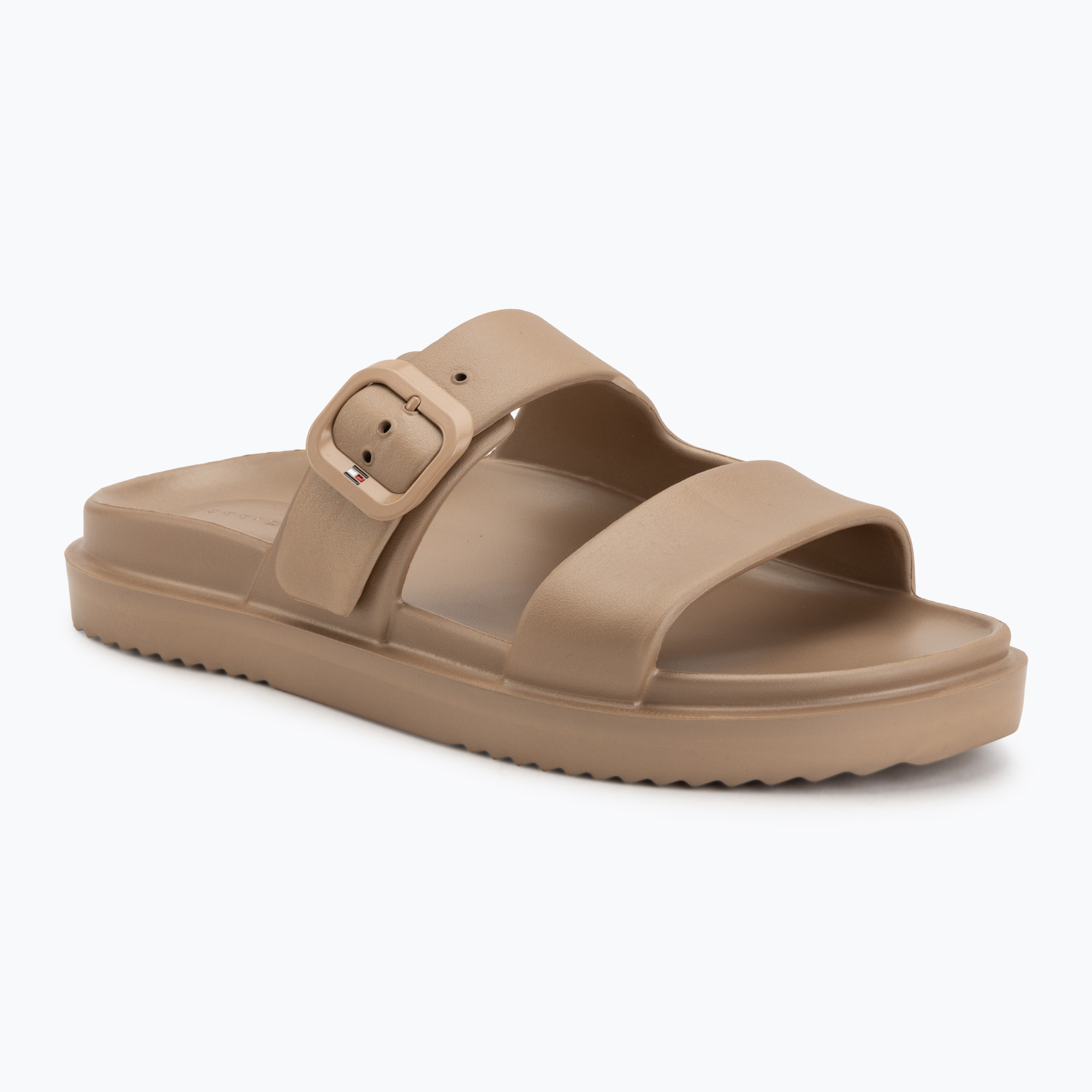 Дамски чехли Tommy Hilfiger Double Strap Sandal Pearl safari canvas pearlised