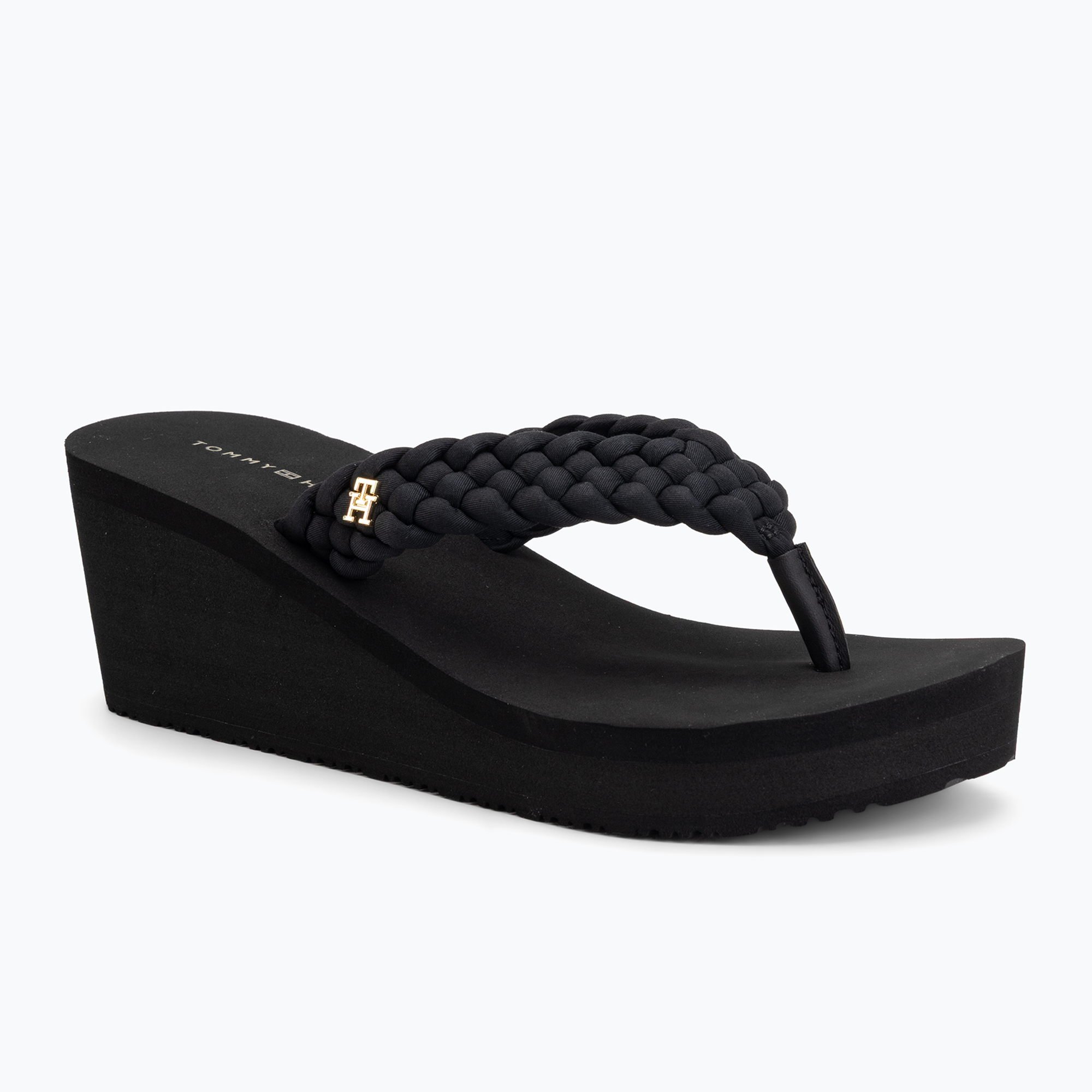 Дамски джапанки Tommy Hilfiger Wedge Braided Summer Sandal black