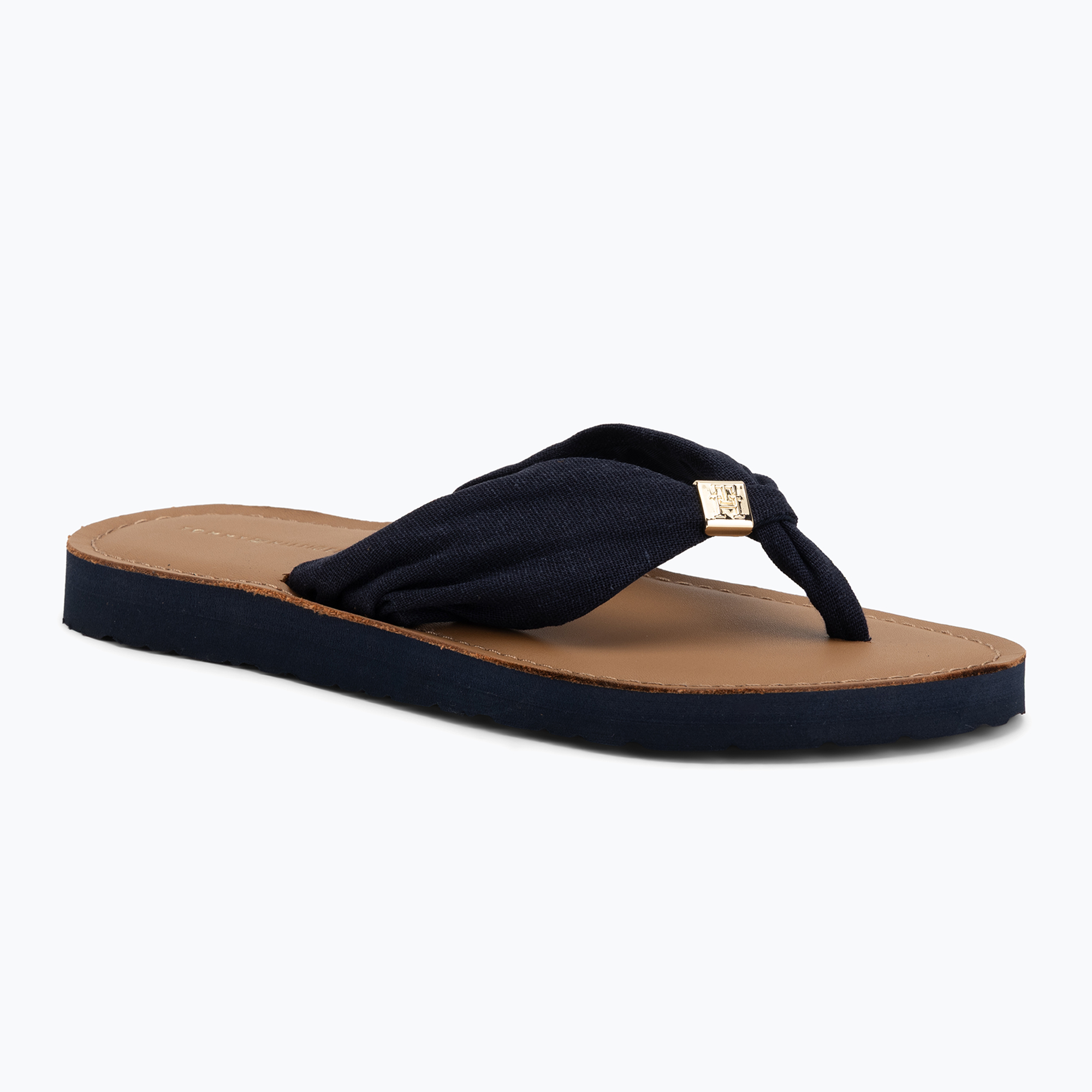 Дамски джапанки Tommy Hilfiger Footbed Summer Sandal Leather space blue