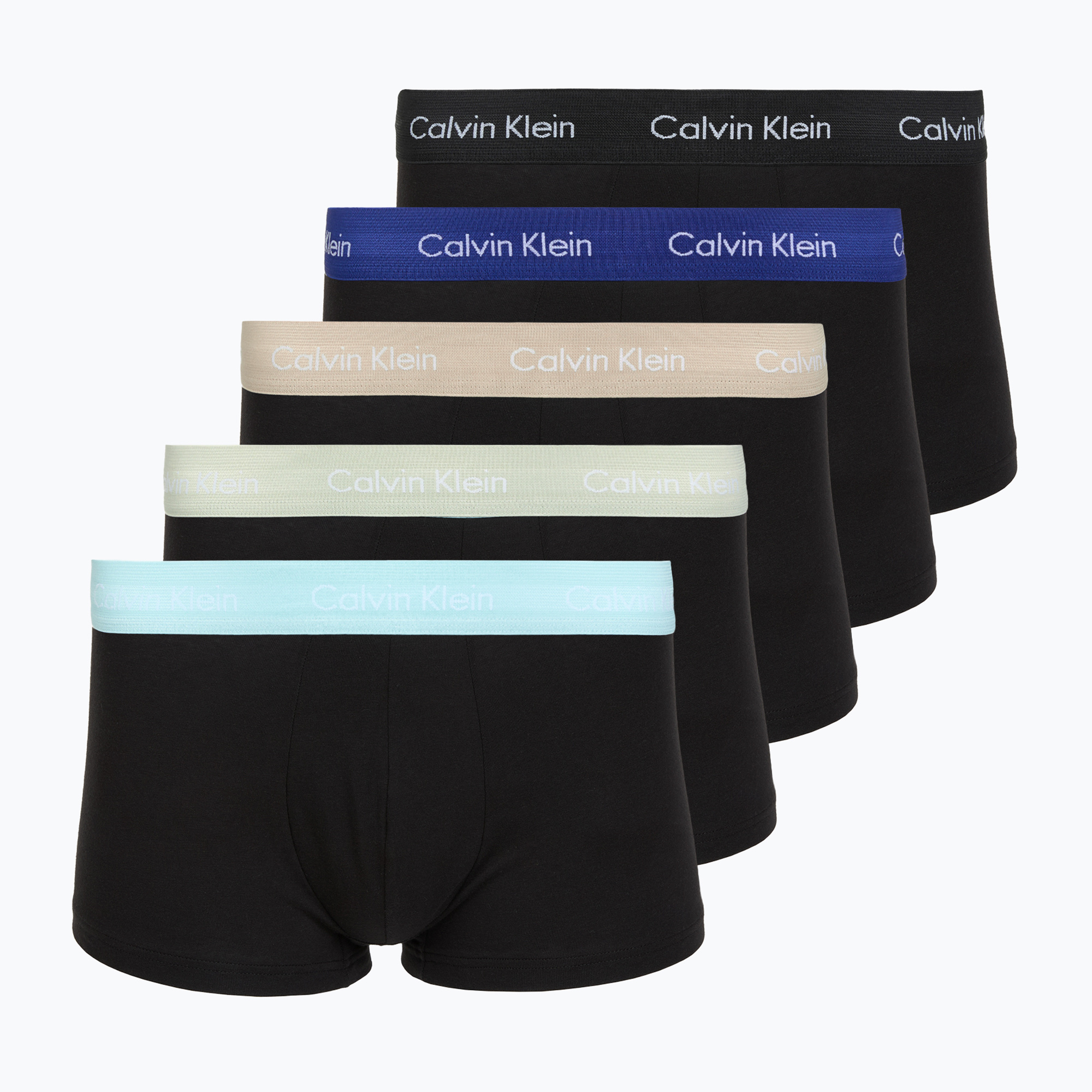 Bokserki Calvin Klein LV00NB4412 Low Rise Trunk 5 par black w plume wb/black w misty sage wb 