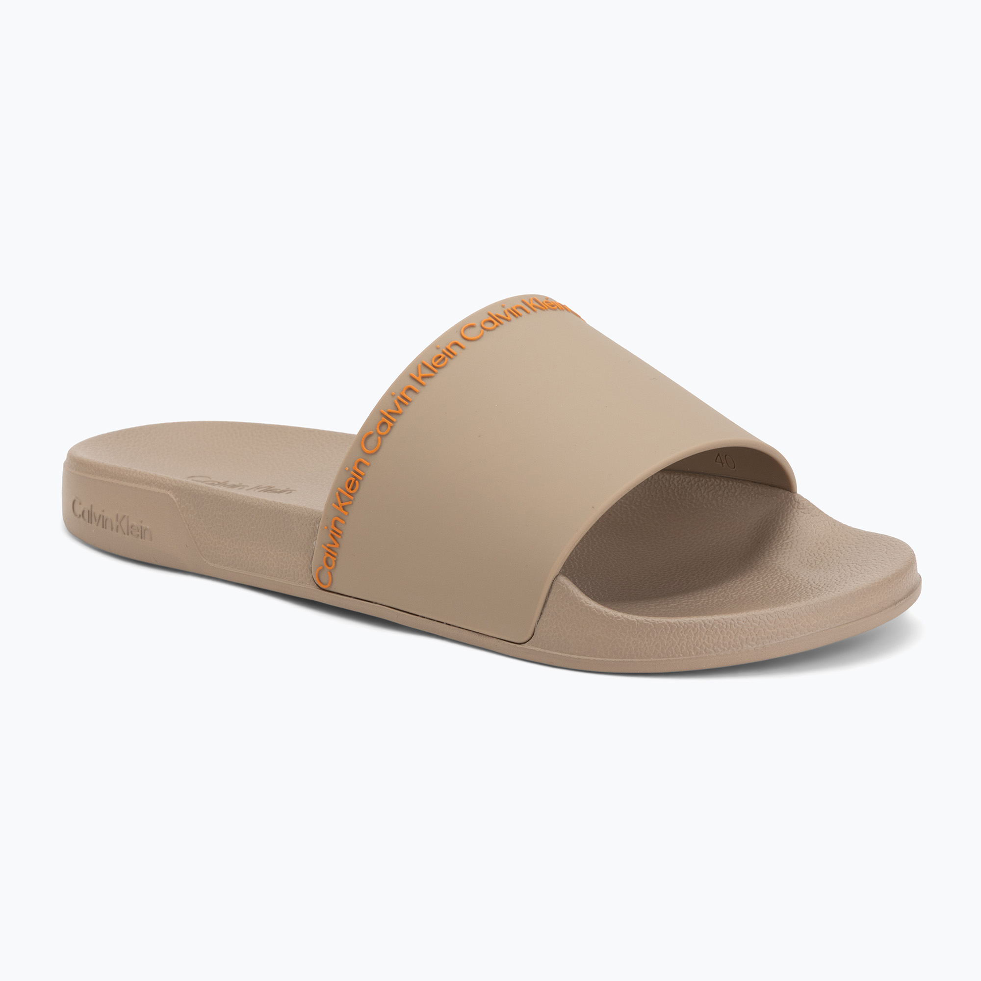 Klapki męskie Calvin Klein HM0HM02108 Ess Institutional Cv nomad/vivid tangerine 