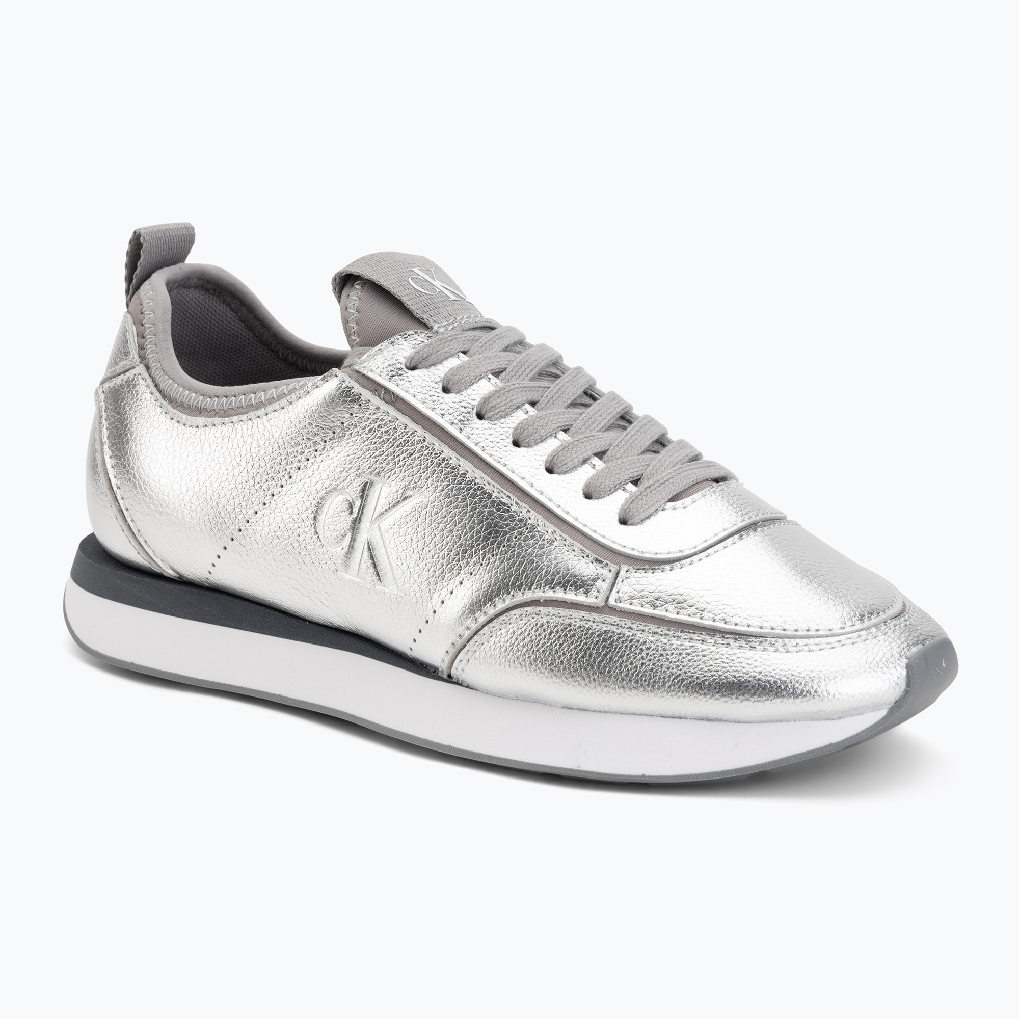 Buty damskie Calvin Klein HW0HW03287 Retro Runner Metallic silver 