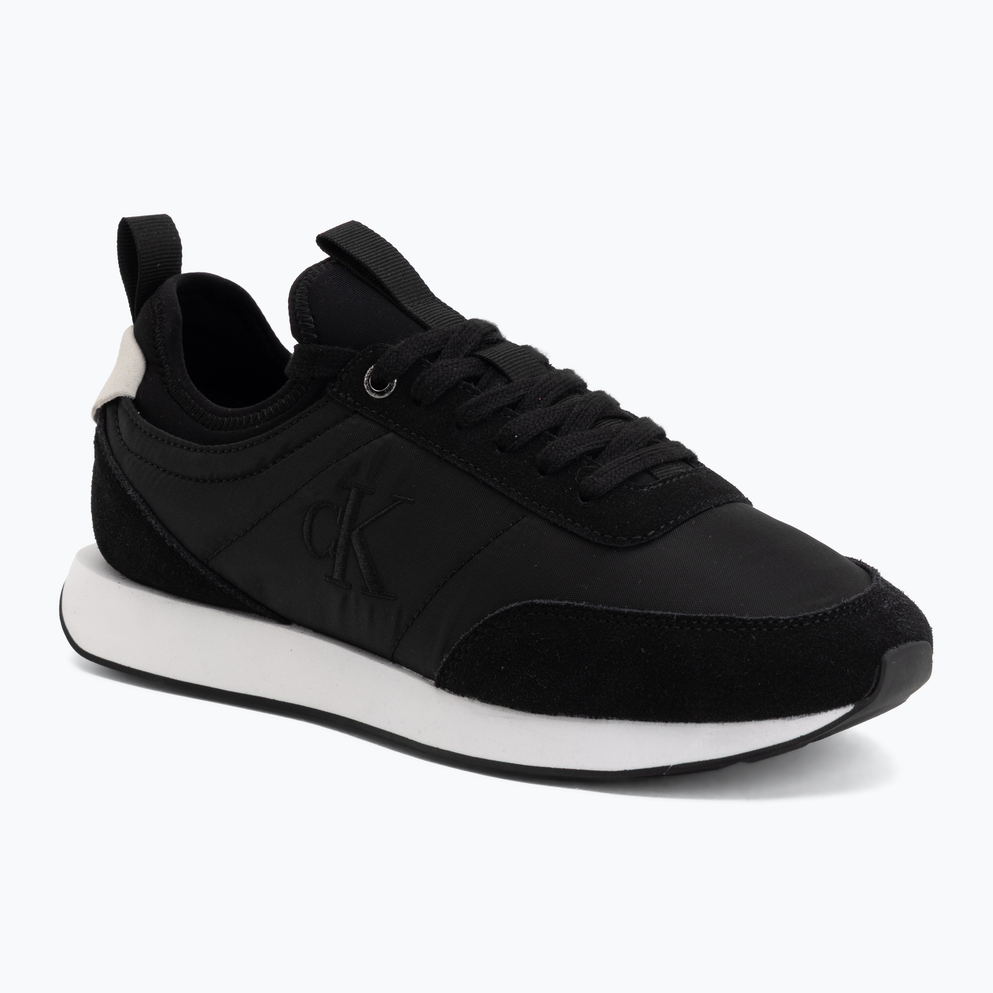 Buty męskie Calvin Klein YM0YM01414 Retro Runner Sock Laceup Mix mat black/bright white