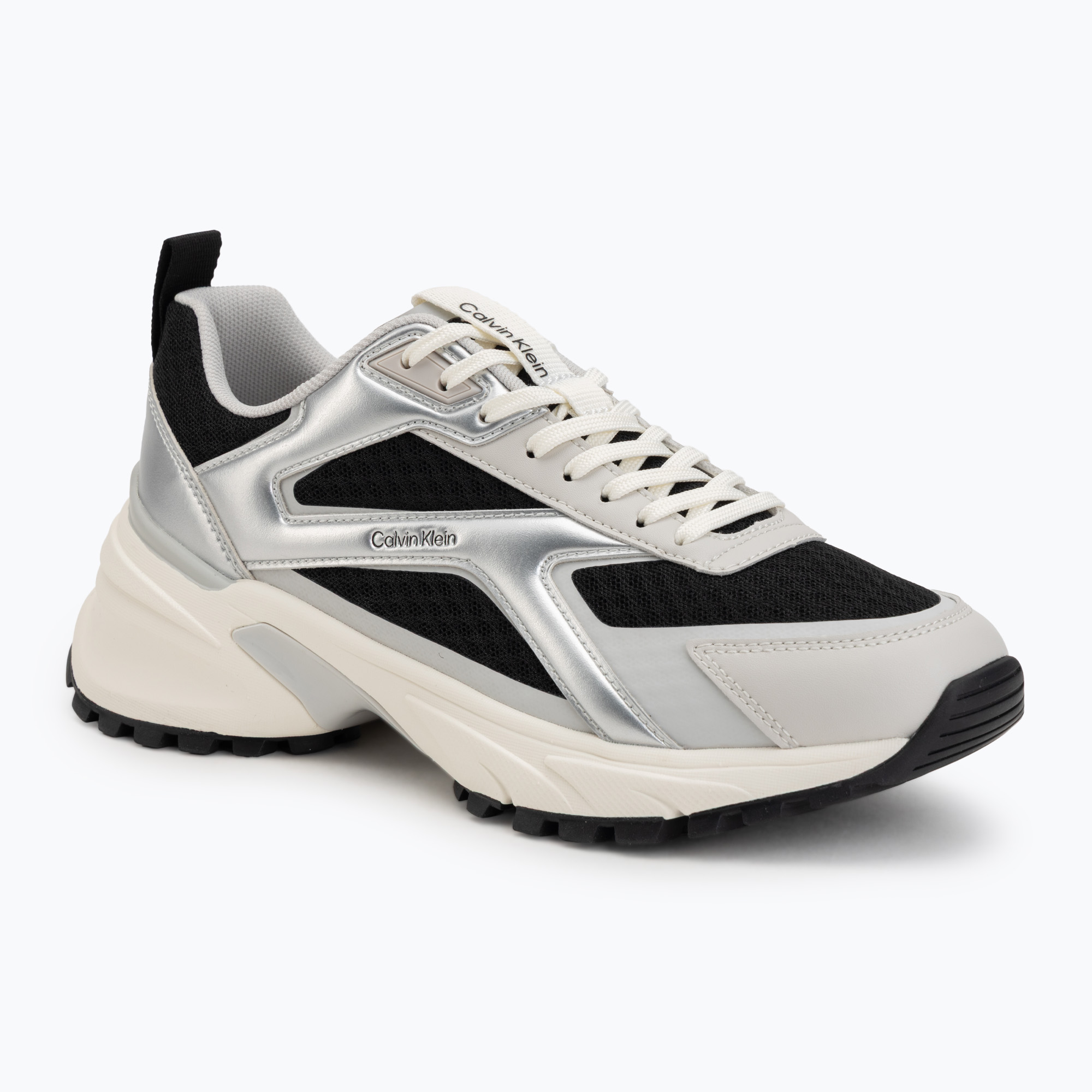 Buty damskie Calvin Klein HW0HW03140 Hike Run Stripe Mesh Met black/siver/light grey 