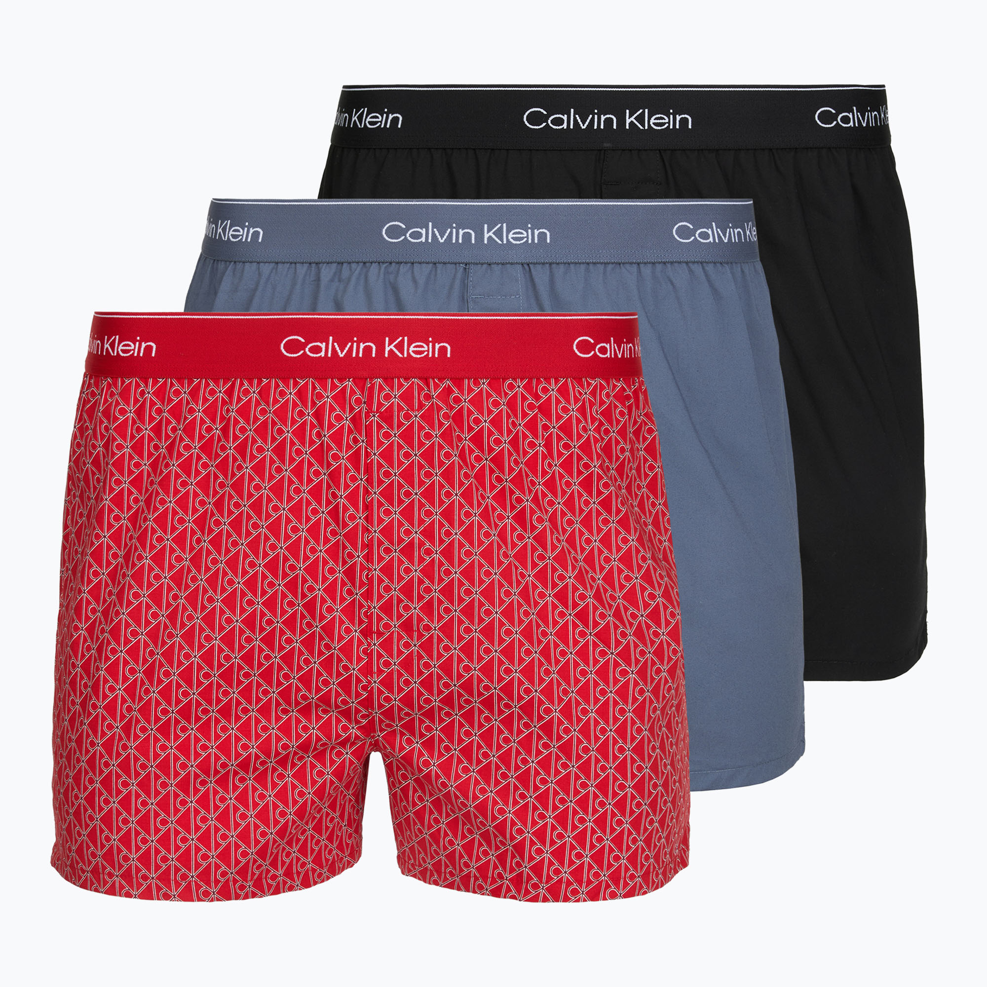 Мъжки боксерки Calvin Klein LV00NB4727 Boxer Slim black/prep emblem goji berry/grisai