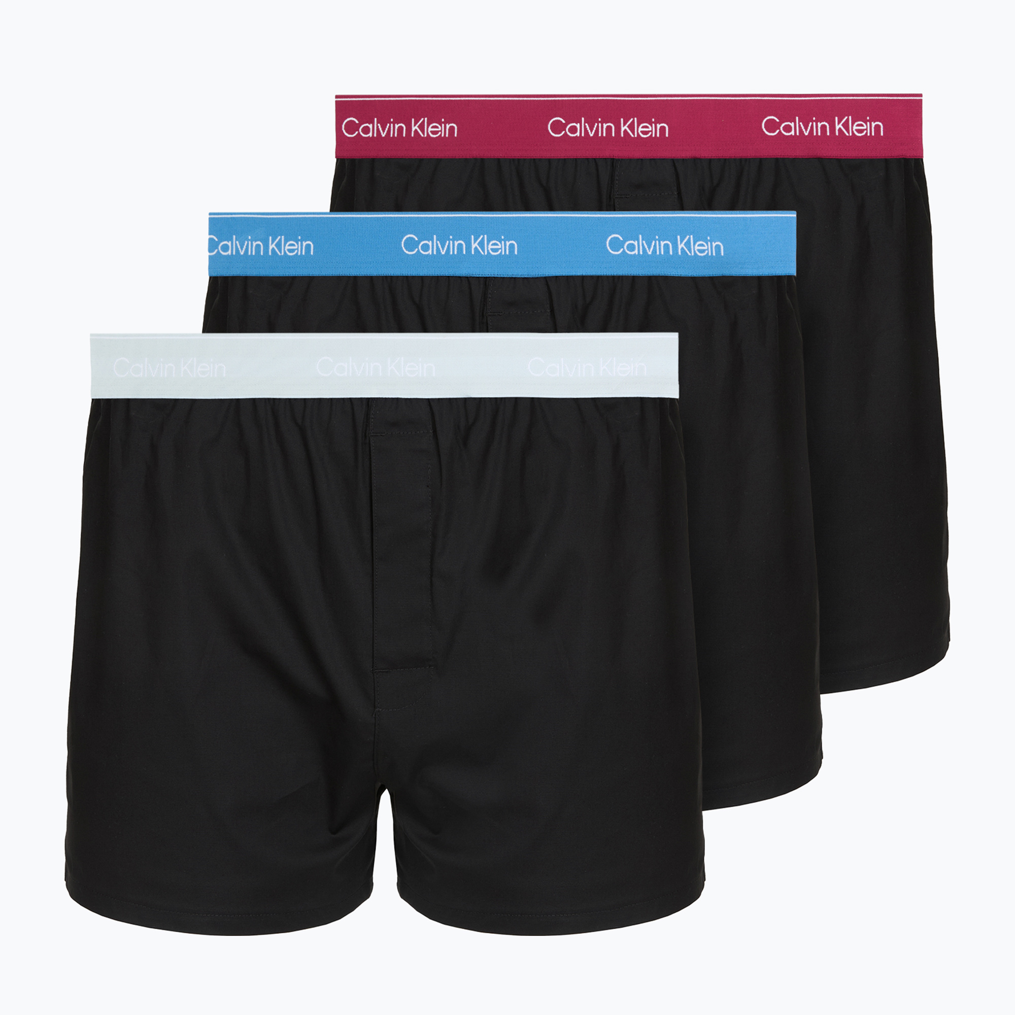 Мъжки боксерки Calvin Klein LV00NB4267 Boxer Slim black bodies w/ poseidon blue/plein