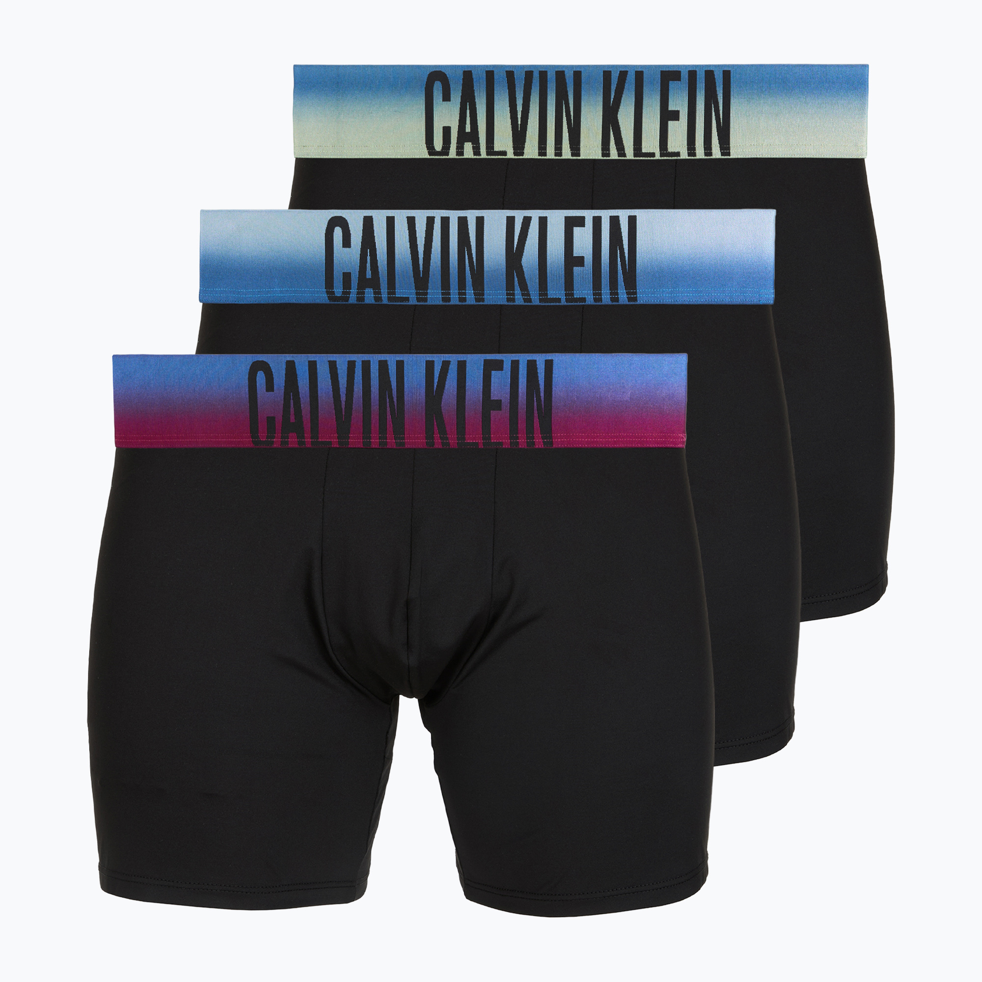 Pánské boxerky Calvin Klein LV00NB4622 Boxer Brief blck bodies w/ plein air psdn blue/