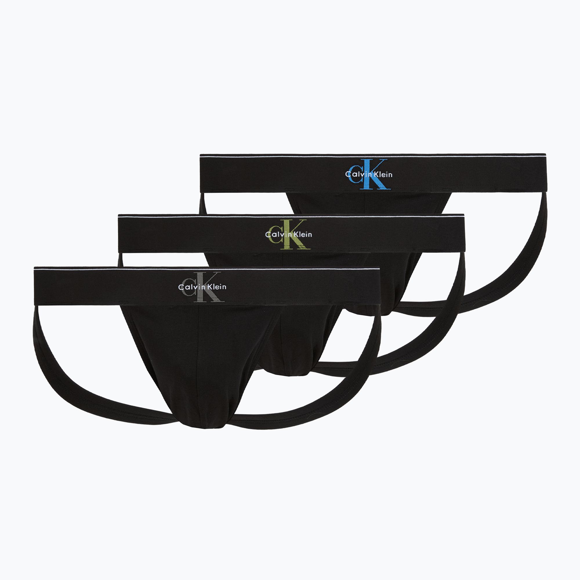 Мъжки слипове Calvin Klein LV00NB4644 Jock Strap black bodies w/ granite gray/poseid