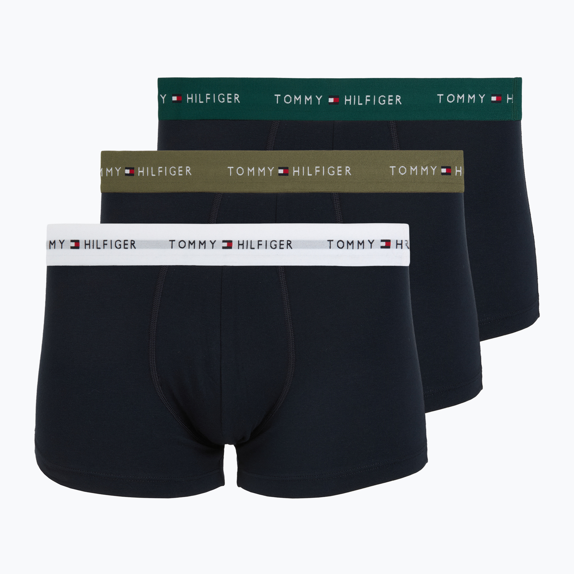 Bokserki męskie Tommy Hilfiger Trunk WB 3 pack nb//white/orna green/utility olive | WYSYŁKA W 24H | 30 DNI NA ZWROT