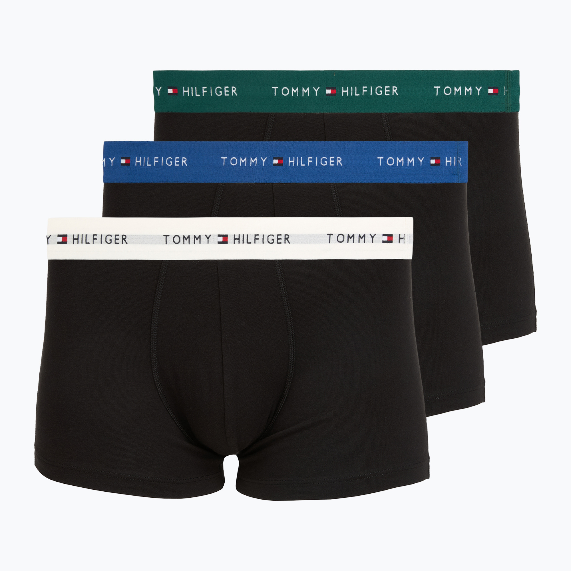Мъжки боксерки Tommy Hilfiger Trunk WB 3 pack nb//opu blu/orna green/ivory silk