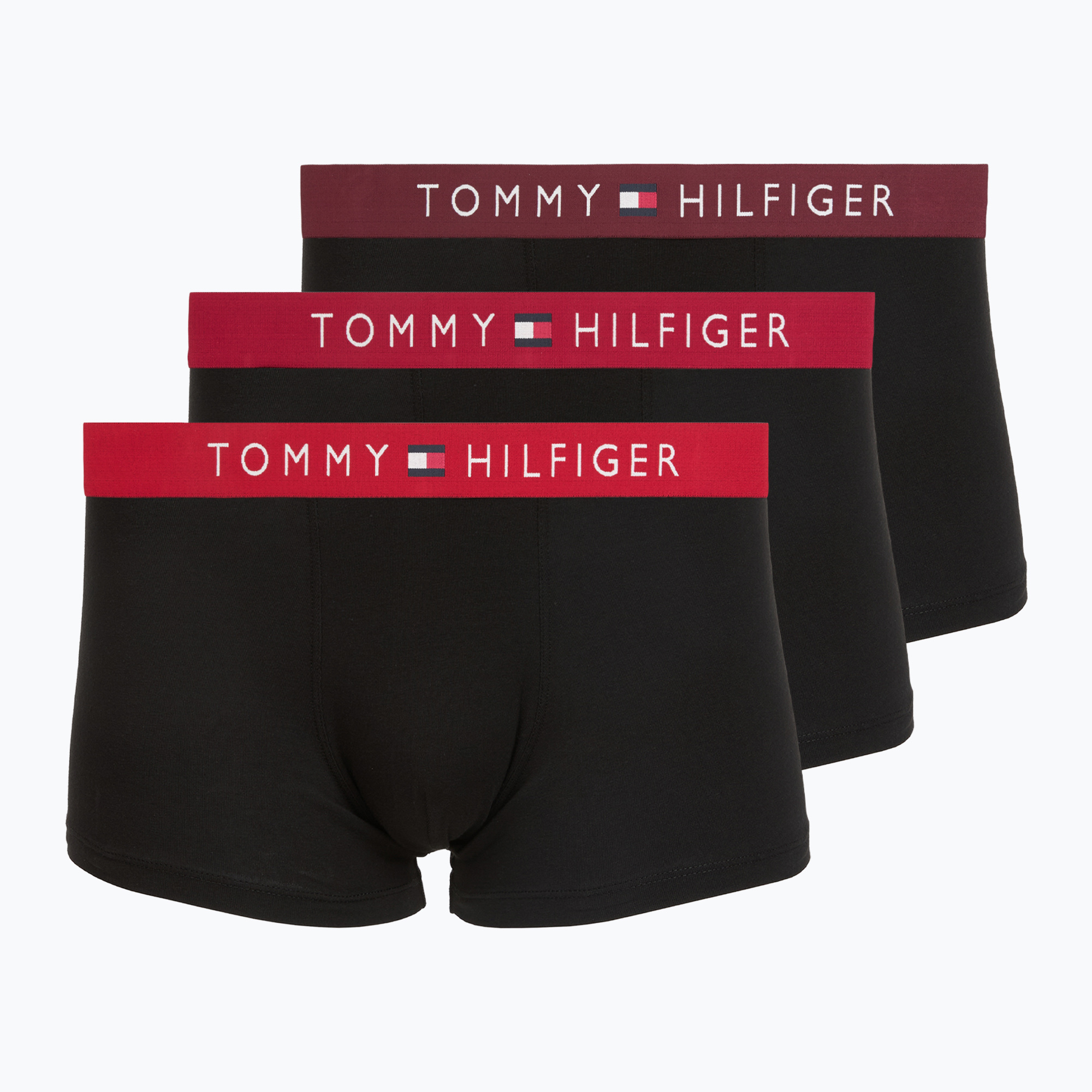 Мъжки боксерки Tommy Hilfiger Trunk WB 3 pack medium red/rasp juice/burgundy