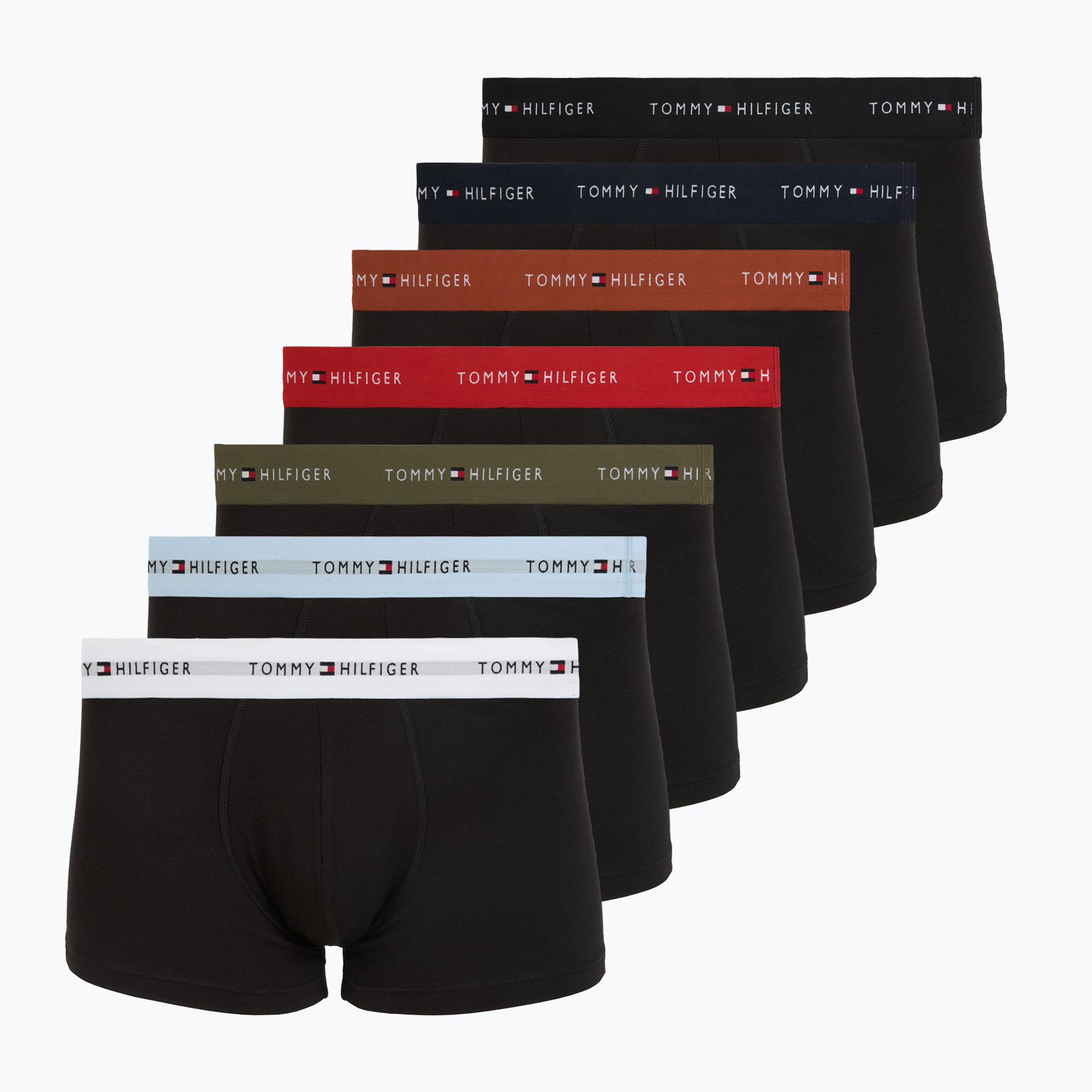 Bokserki męskie Tommy Hilfiger Trunk WB 7 pack black/whit/lava/sky blue/navy blue/ter red/ut ol | WYSYŁKA W 24H | 30 DNI NA ZWROT